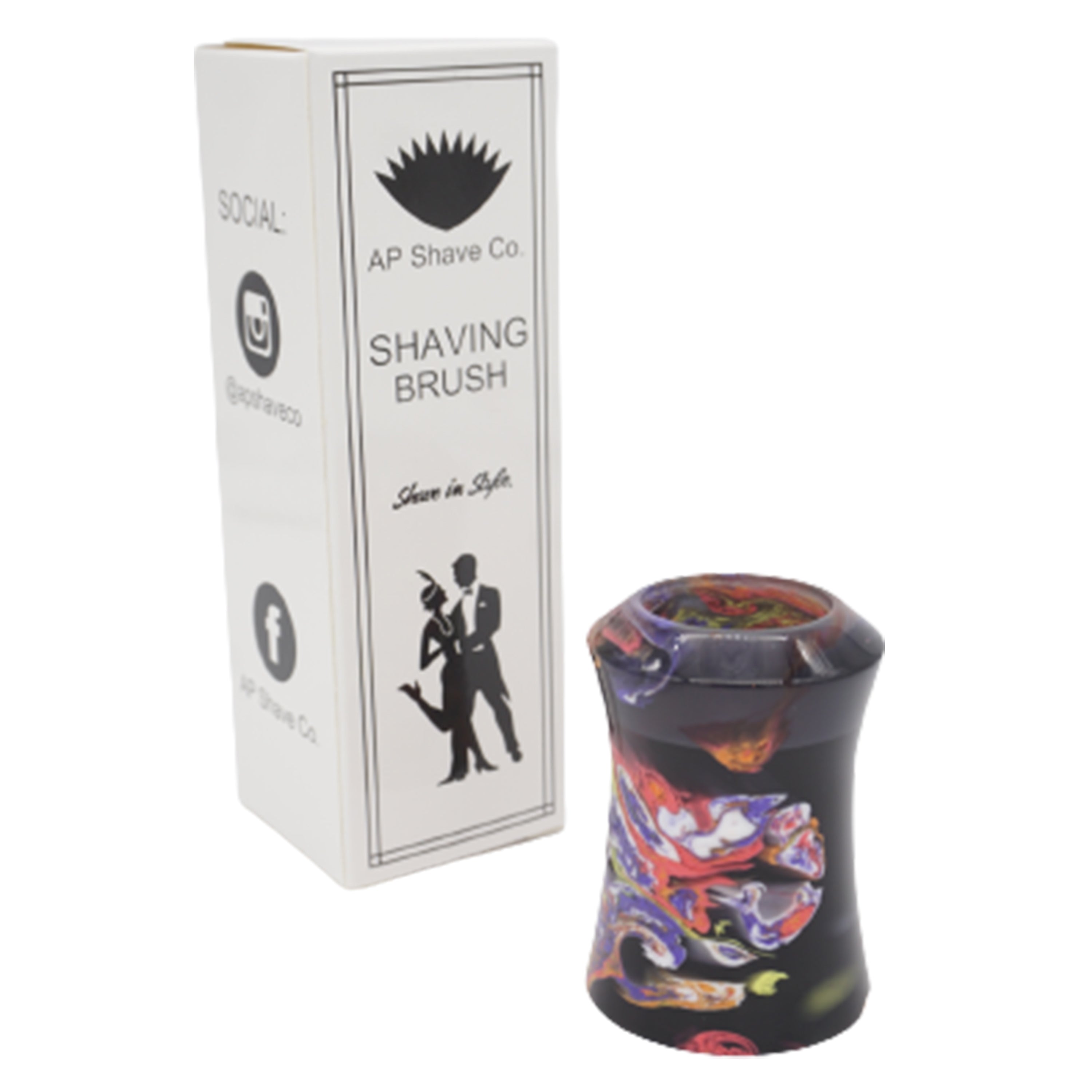 Handcrafted Night Graffiti Shaving Brush Handle - Fits 24mm & 26mm Knots - Perfect for Wet Shaving & Grooming Gifts for Men