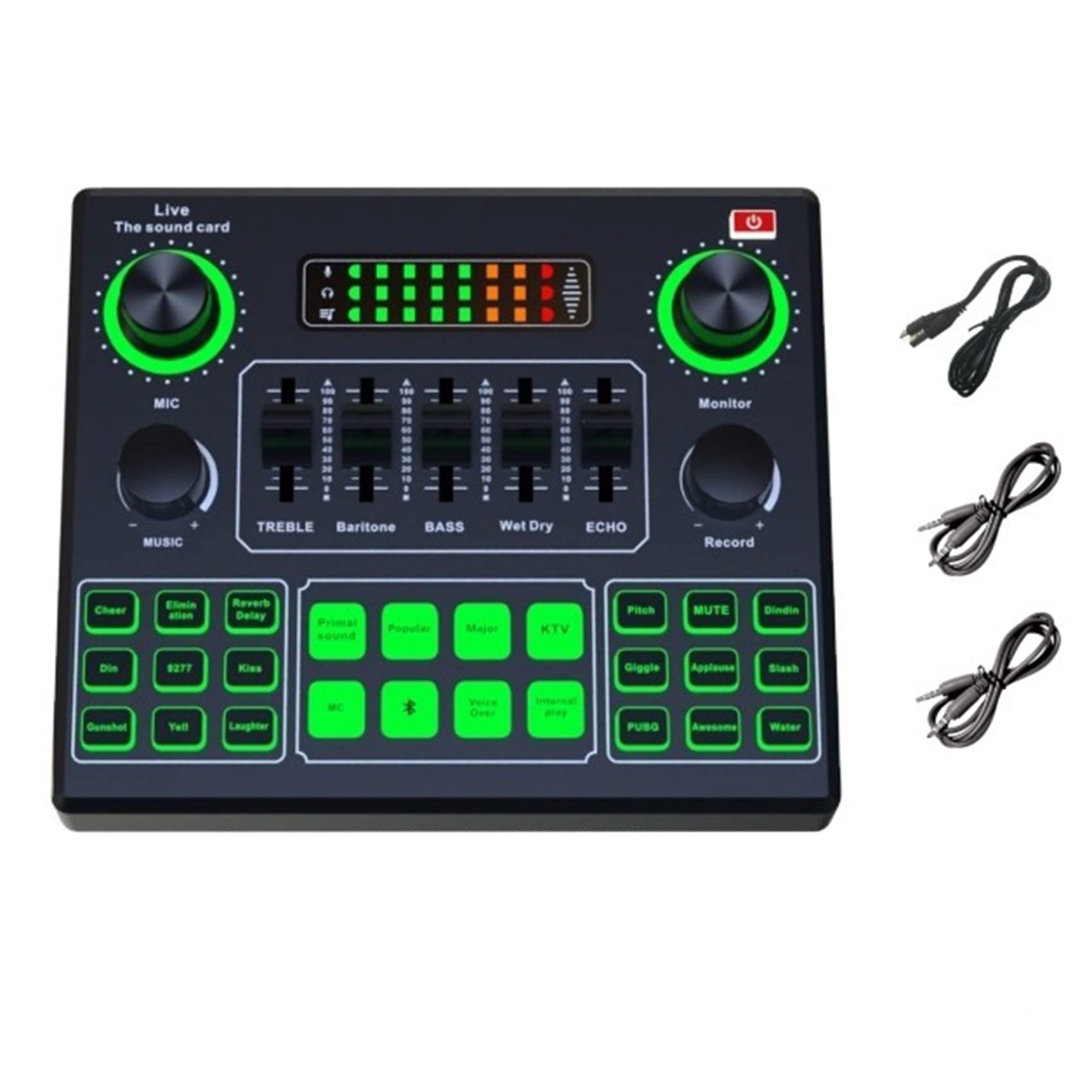 YKLHSOCNEG V9SJ External USB Sound Card - Professional Audio Mixer with Voice Changer for Live Streaming, Podcasting & Gaming (Compatible with PC, Phone & Computer) - Perfect for Twitch, YouTube & Discord Streaming