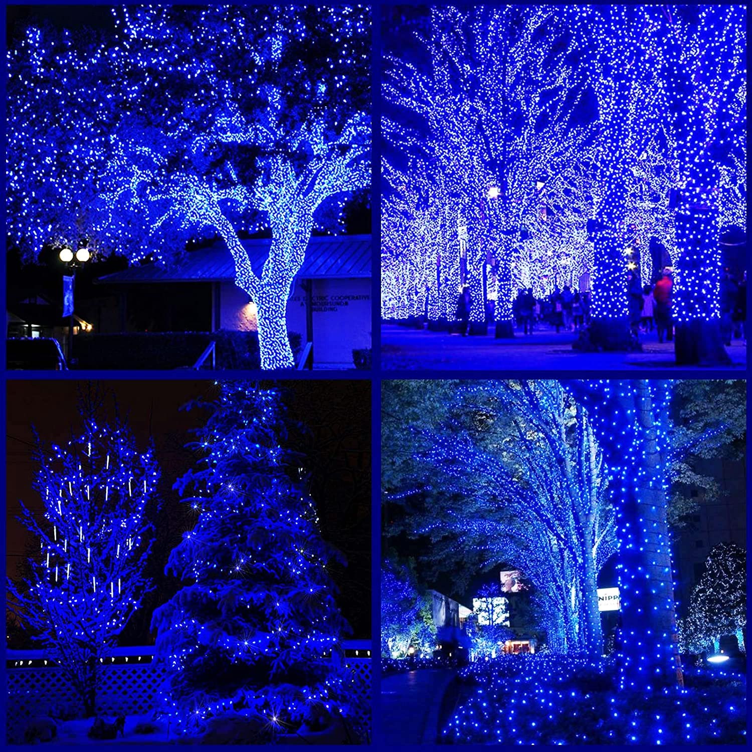 Kemooie 300 LED Outdoor Christmas Lights - 99FT Green Wire Fairy String Lights with 8 Twinkle Modes | Waterproof for Indoor/Outdoor Holiday Decor, Christmas Tree, Wedding & Party Lighting (Blue) - Perfect for Home, Garden, Patio, and Festive Celebrations