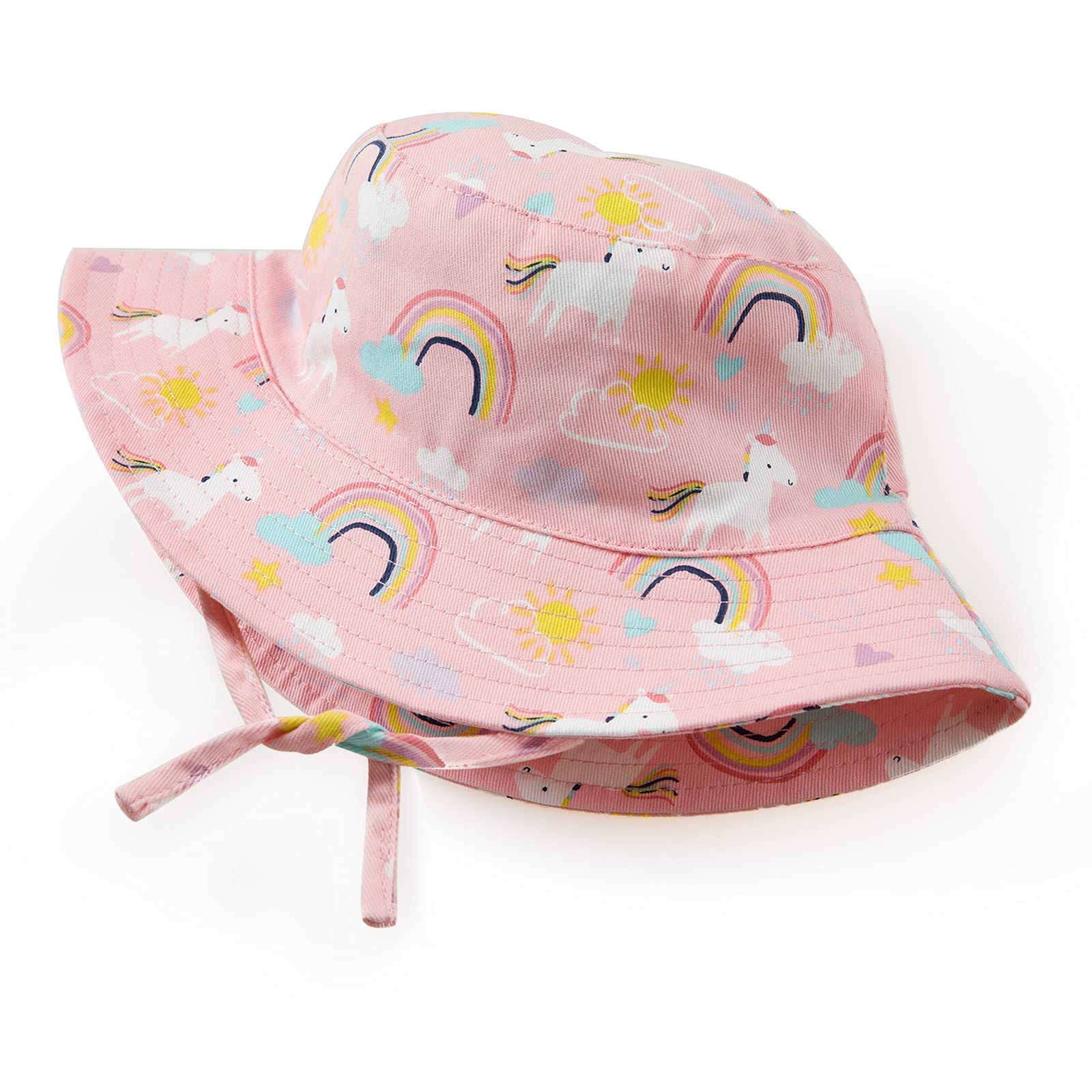 LO SHOKIM UPF 50+ Baby Sun Hat - Adjustable Wide Brim Bucket Hat for Toddler & Infant Girls - Summer Sun Protection for Beach, Park & Outdoor Activities