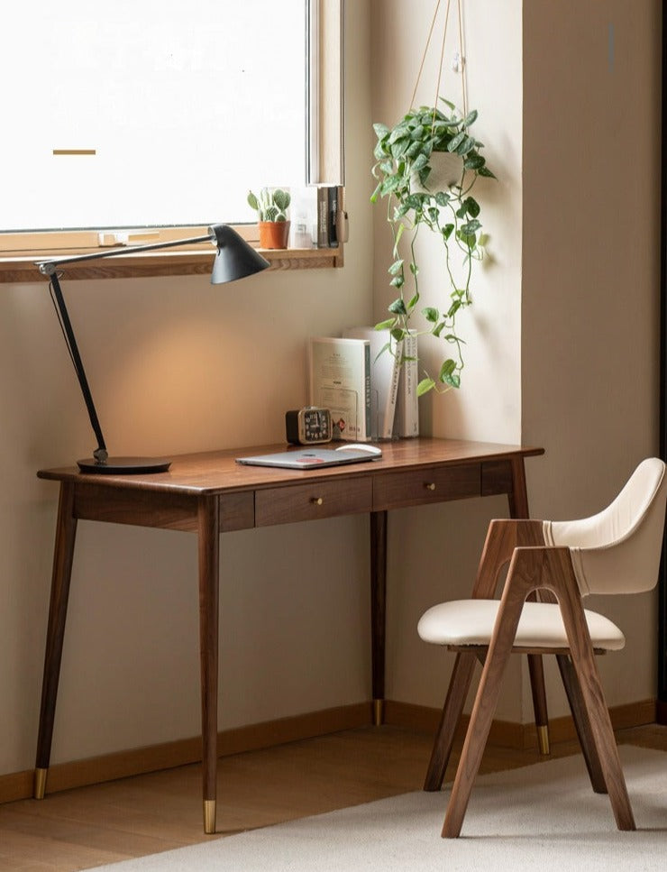 Premium Black Walnut Solid Wood Office Desk - Handcrafted Executive Workstation for Home & Business | Perfect for Remote Work, Study & Professional Workspaces