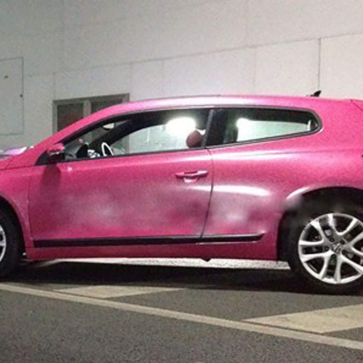 Premium High Gloss Glitter Vinyl Wrap Film for Cars - Bubble-Free Diamond Pearl Auto Vinyl Sticker - Pink (23.6