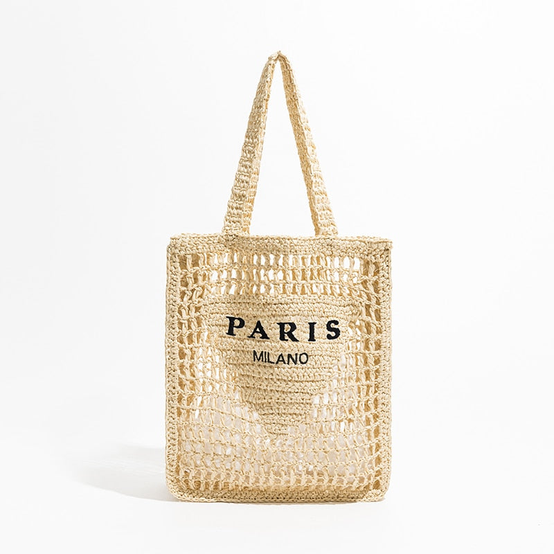 Stylish Women's Striped Straw Handbags - Trendy Summer Beach Tote for Vacation, Shopping & Outdoor Activities
