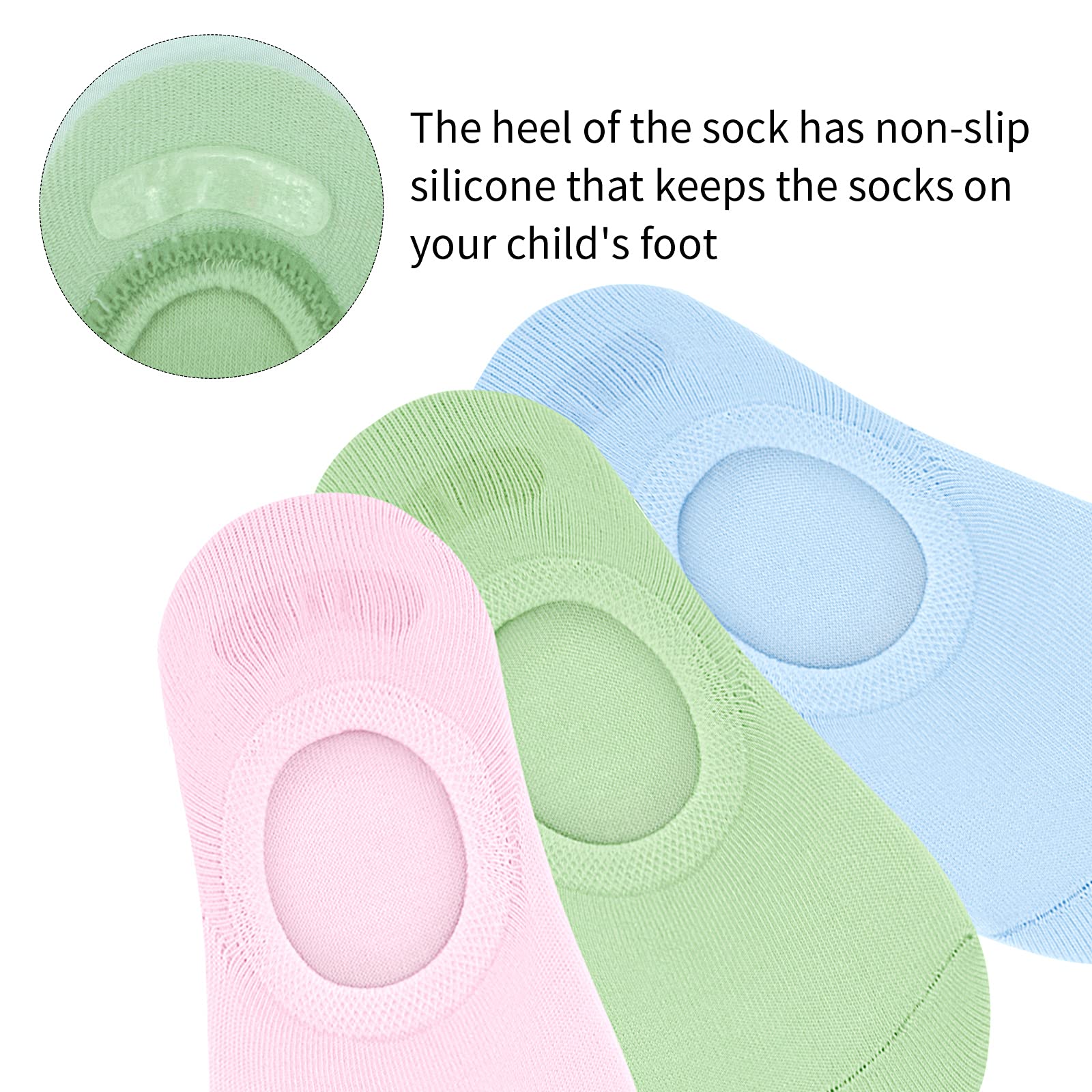 Kereda 10 Pairs Kids No Show Socks for Girls & Boys - Soft Breathable Cotton Low Cut Socks with Non-Slip Grip - Perfect for School, Sports & Everyday Wear