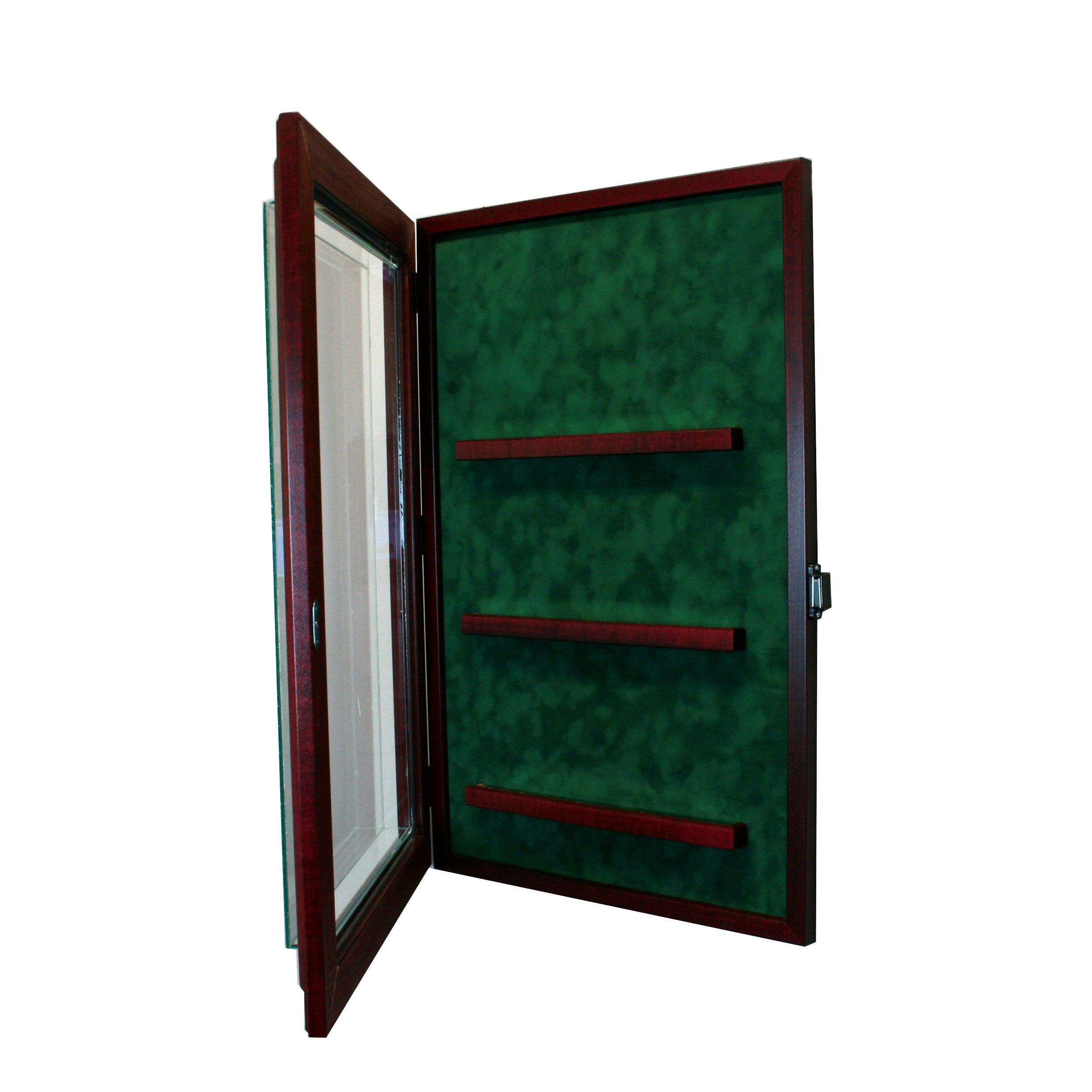 9-Graded Trading Card Display Case - Hinged Door Cabinet with Suede Backing - Perfect for Collectors, Sports Cards & TCG Storage (MTG, Pokemon, Yu-Gi-Oh)