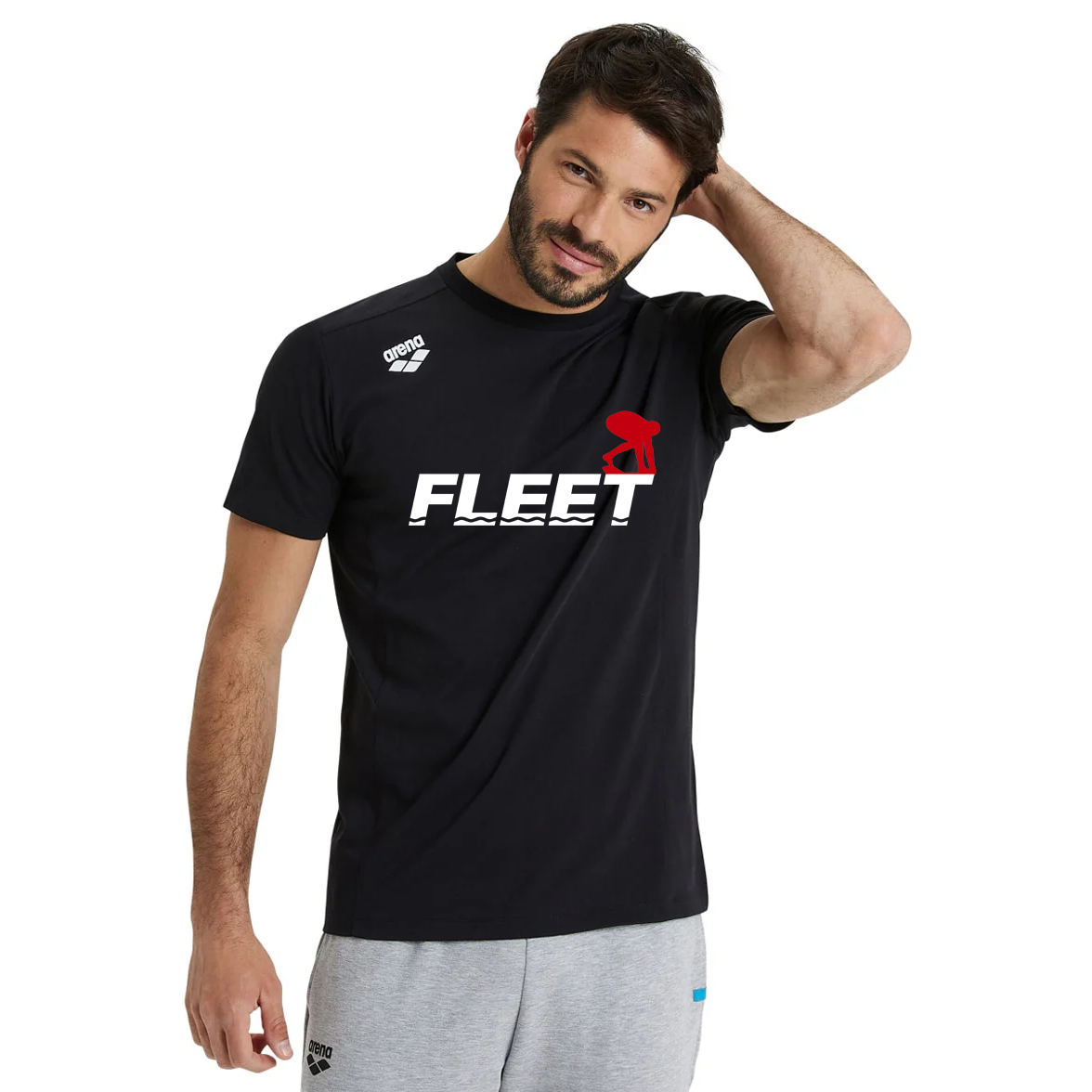 FLEET Arena Unisex Team Panel T-Shirt with Custom Logo - Comfortable Cotton Tee for Sports Teams, Events & Casual Wear