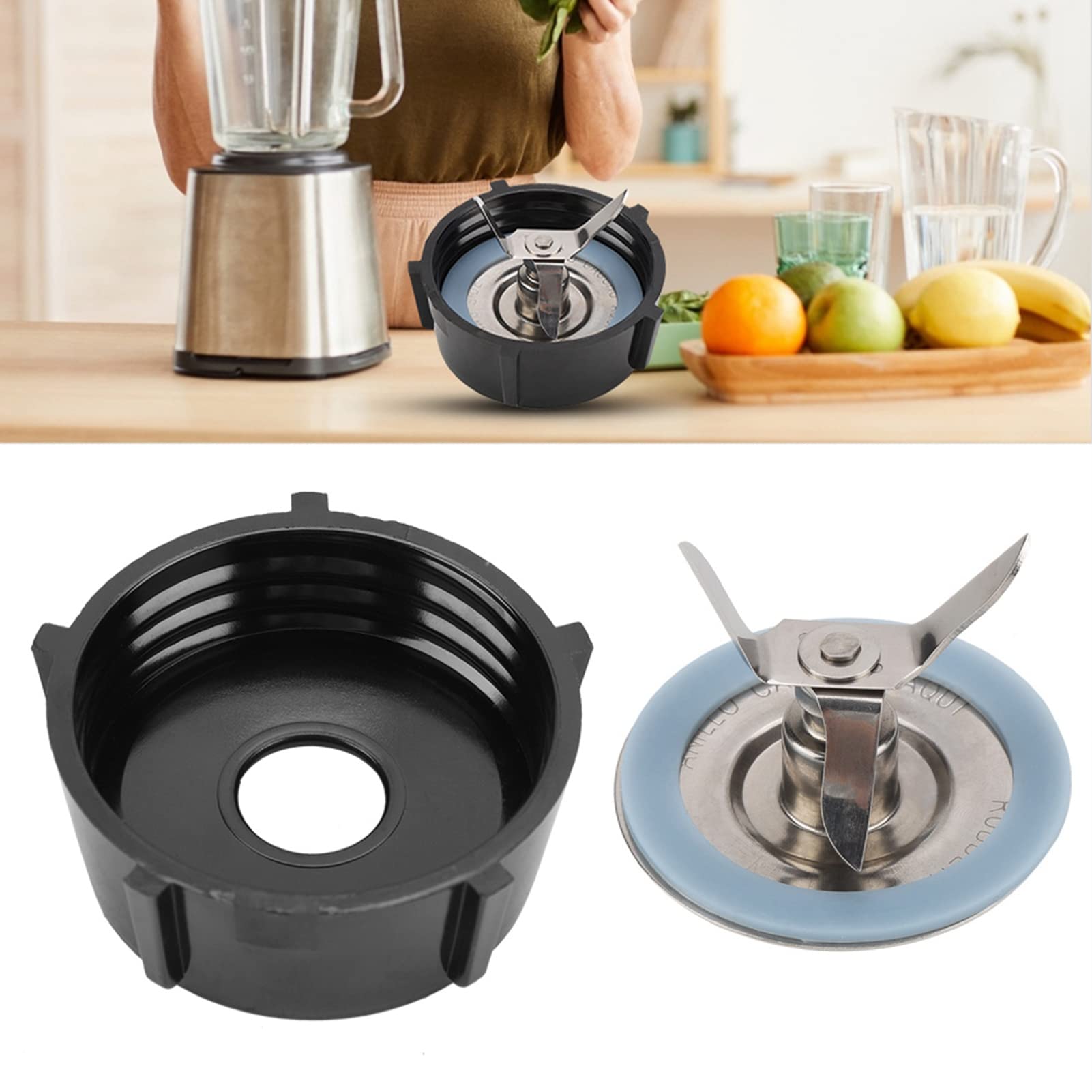Oster Blender Blade Replacement - Stainless Steel Blender Jar Bottom with Rubber Seal Gasket - Compatible with Osterizer Blenders - Perfect for Smoothies, Shakes & Food Prep