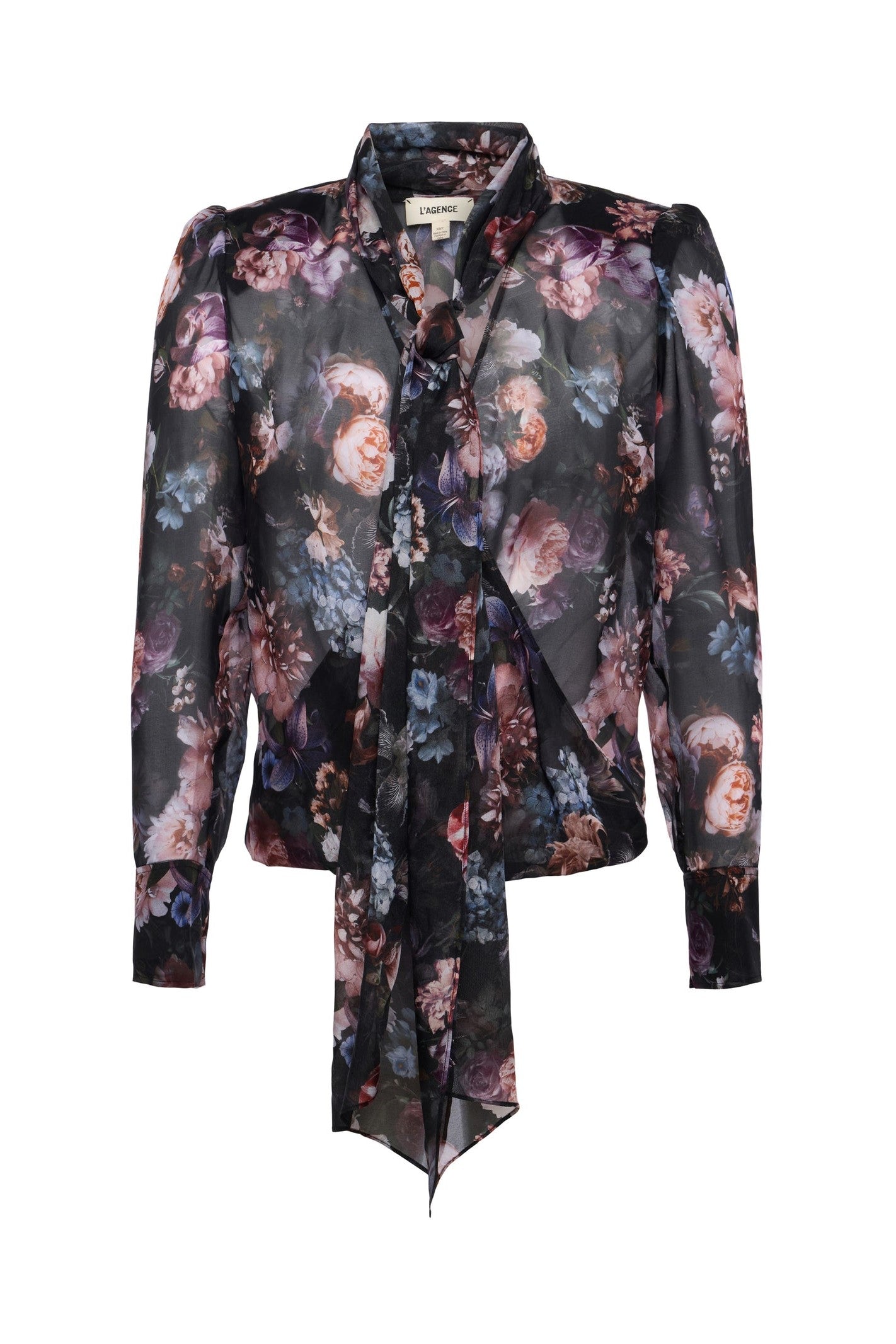 L'Agance Cambria Silk Tie Neck Blouse for Women - Elegant Satin Blouse with Bow Tie Detail - Perfect for Office Wear, Business Meetings & Special Occasions