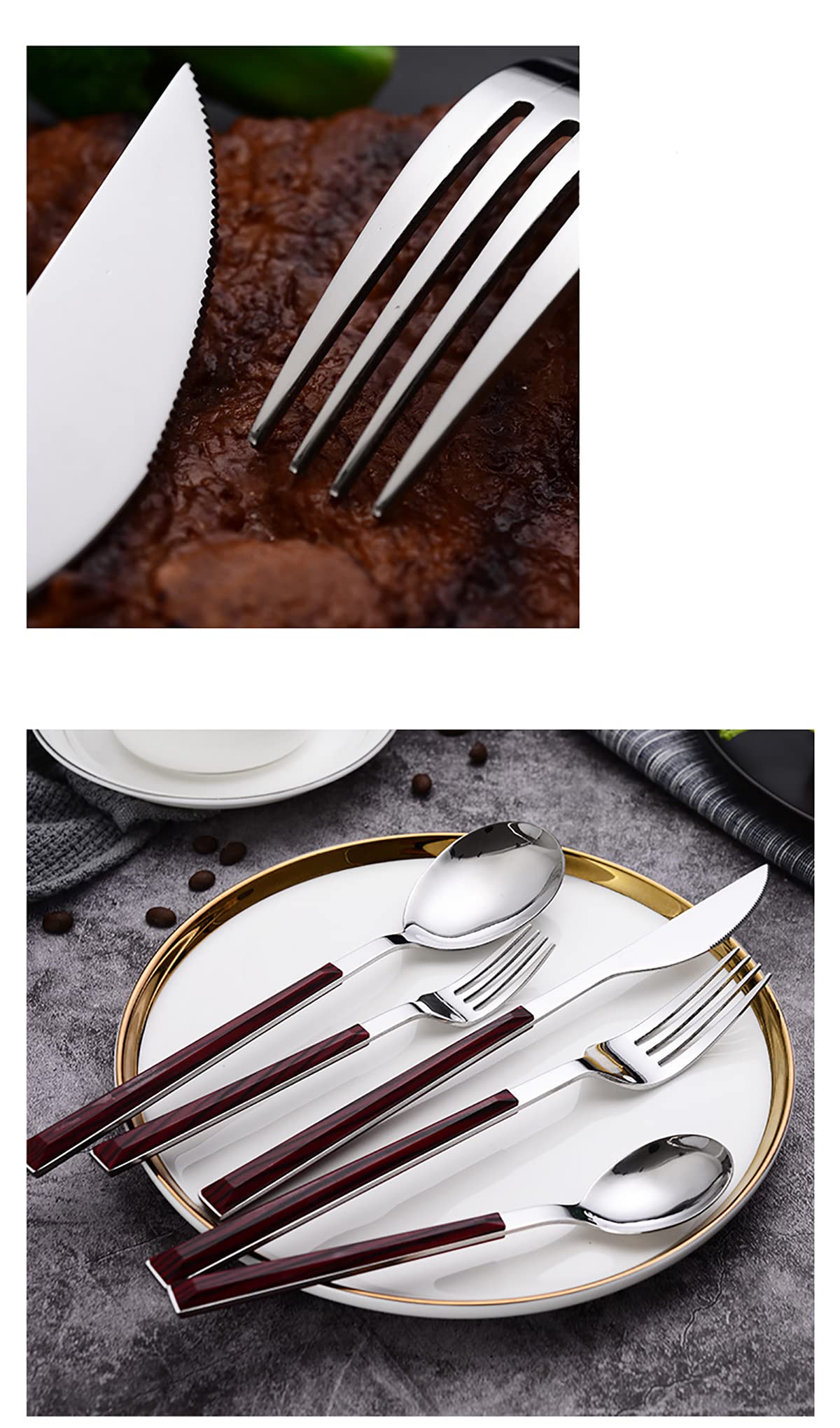 IKXO 32-Piece 18/10 Stainless Steel Flatware Set for 8 - Satin Finish Silverware Set with Knives, Forks, Spoons - Durable Kitchen & Tableware for Camping, Office, School Lunch - Dishwasher Safe - Perfect for Dinner Parties, Picnics & Everyday Use