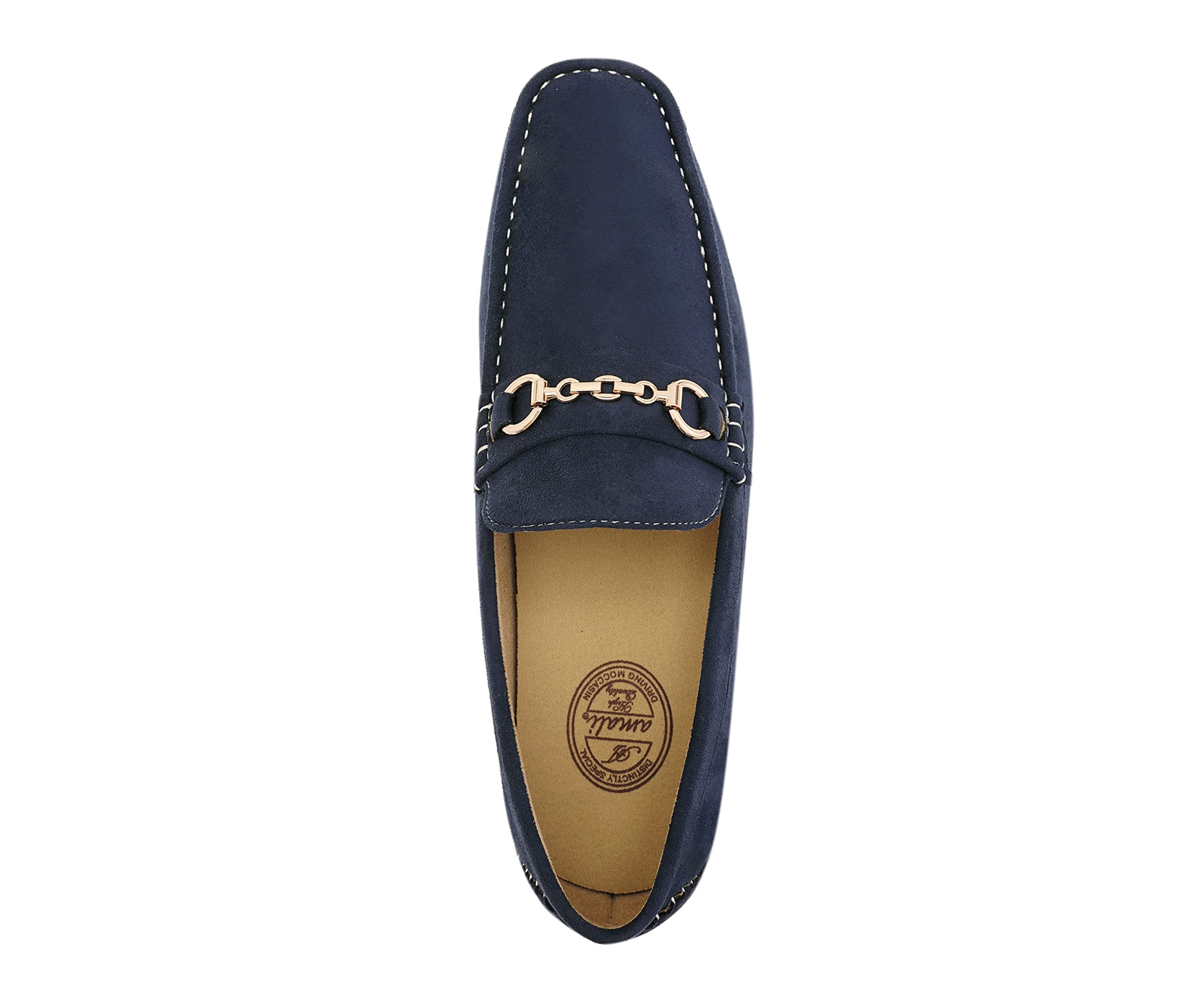 **Amali Ecker Men's Casual Loafers & Moccasins - Slip-On Driving Shoes with Chain Ornament - Comfortable Slippers for Everyday Wear, Office & Travel**