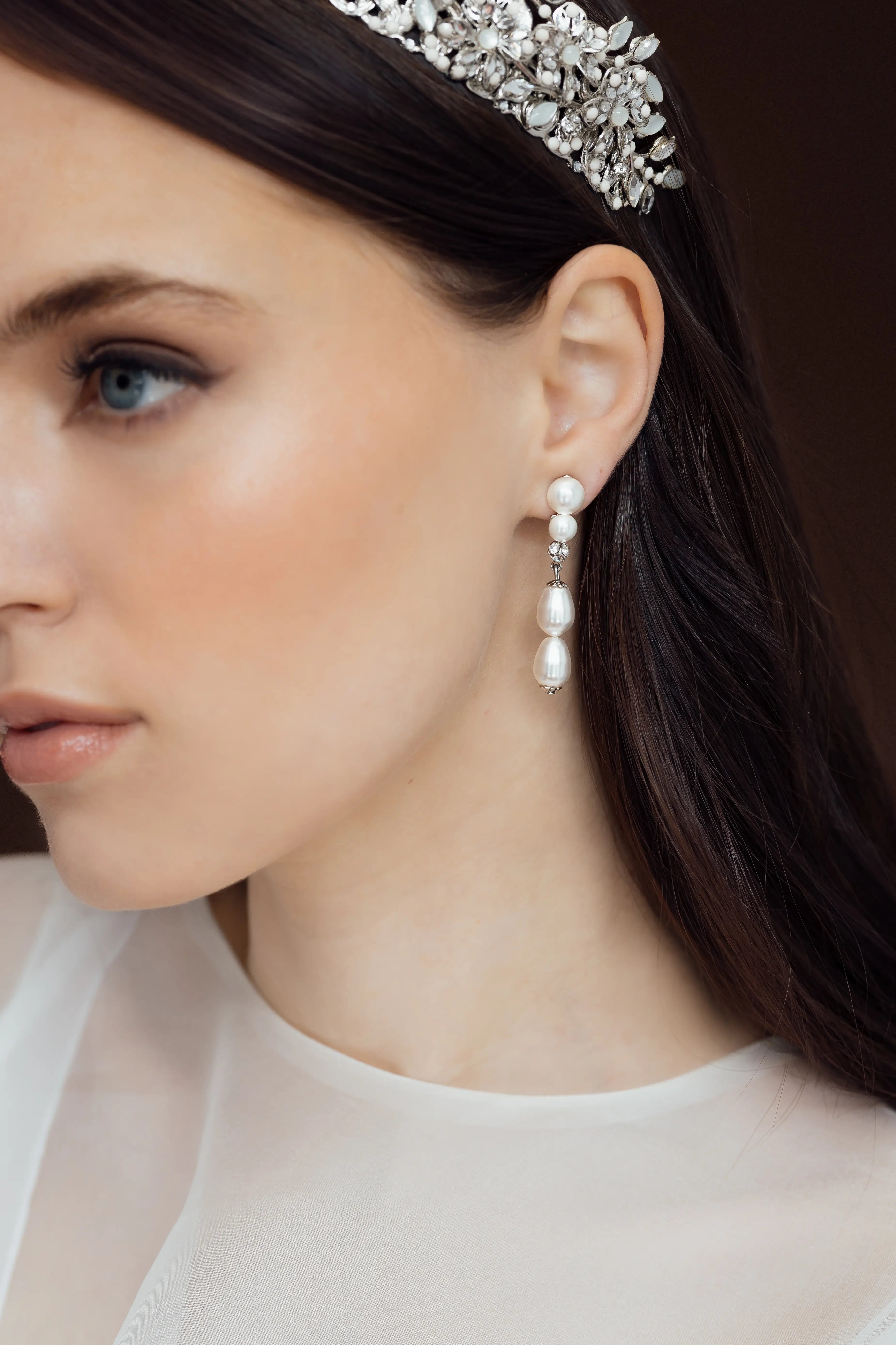 elowen Elegant Pearl Drop Earrings for Women - Dainty & Stylish Jewelry Gift for Her - Perfect for Weddings, Parties & Everyday Wear