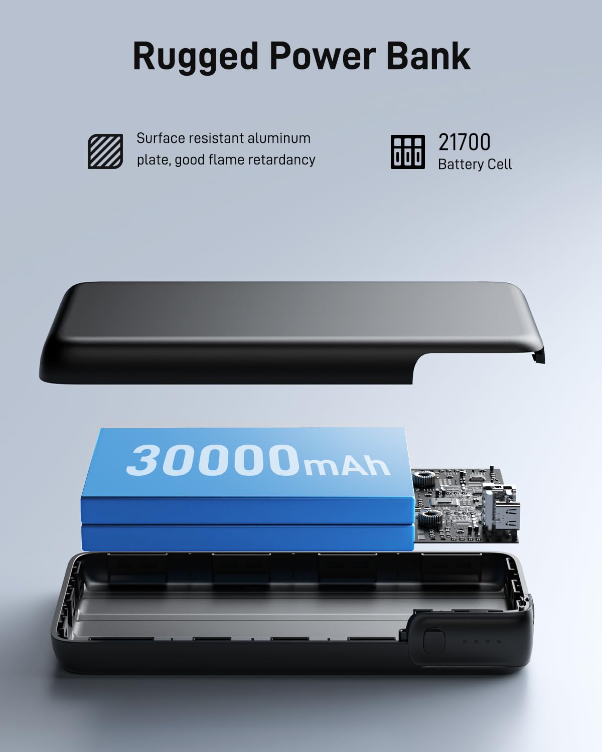 100W 30000mAh Power Bank with USB-C PD Fast Charging - Portable Laptop Charger for Dell, MacBook, HP, Asus, Lenovo, Steam Deck, Nintendo Switch - External Battery Pack for iPhone, Samsung Galaxy, iPad & More - Perfect for Travel, Work & Outdoor Adventures