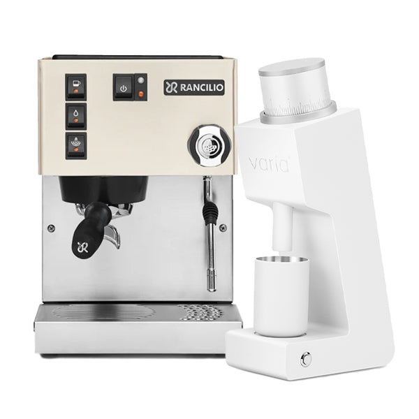 Rancilio Silvia V6 Espresso Machine & Varia VS3 Grinder Bundle - Premium Home Coffee Bar Setup for Latte & Cappuccino Lovers