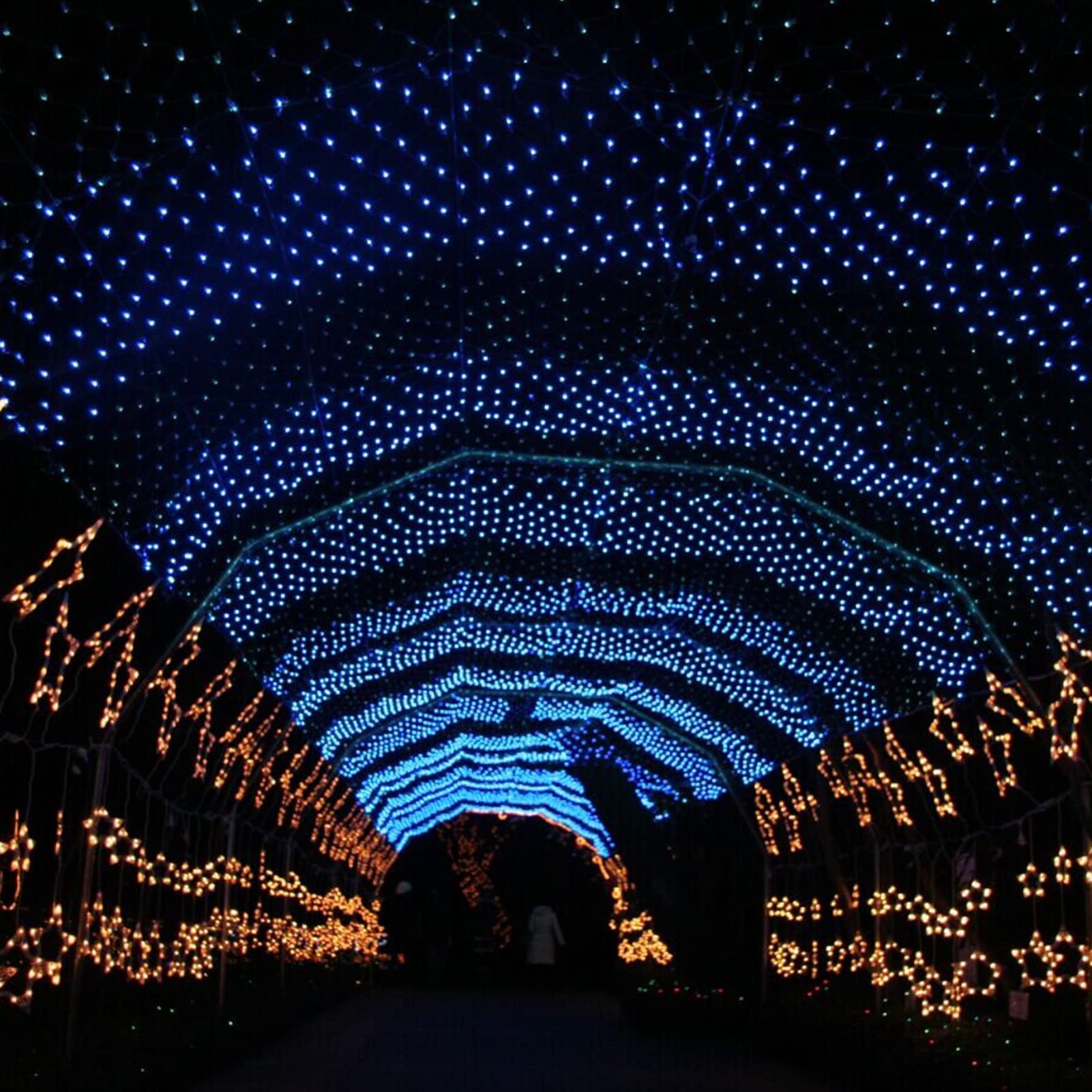 Waterproof Christmas Net Lights Outdoor - 8 Lighting Modes Hanging Mesh String Lights for Christmas Tree Decorations, Garden, Wedding & Party (US Plug) | Perfect for Holiday Decor, Backyard Lighting & Festive Events