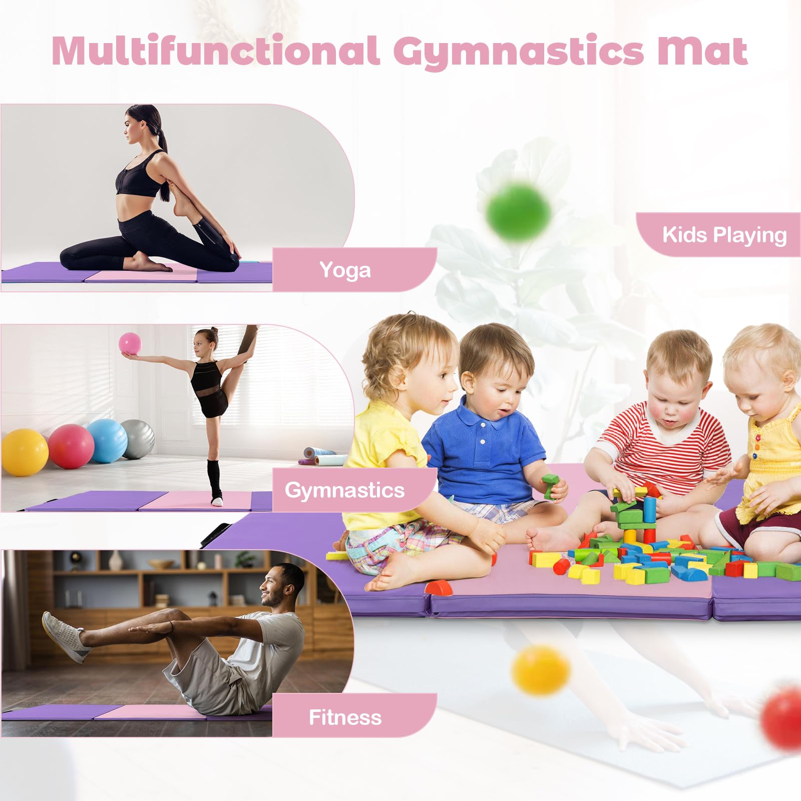 Giantex 4'x8' Folding Gymnastics Mat - 2