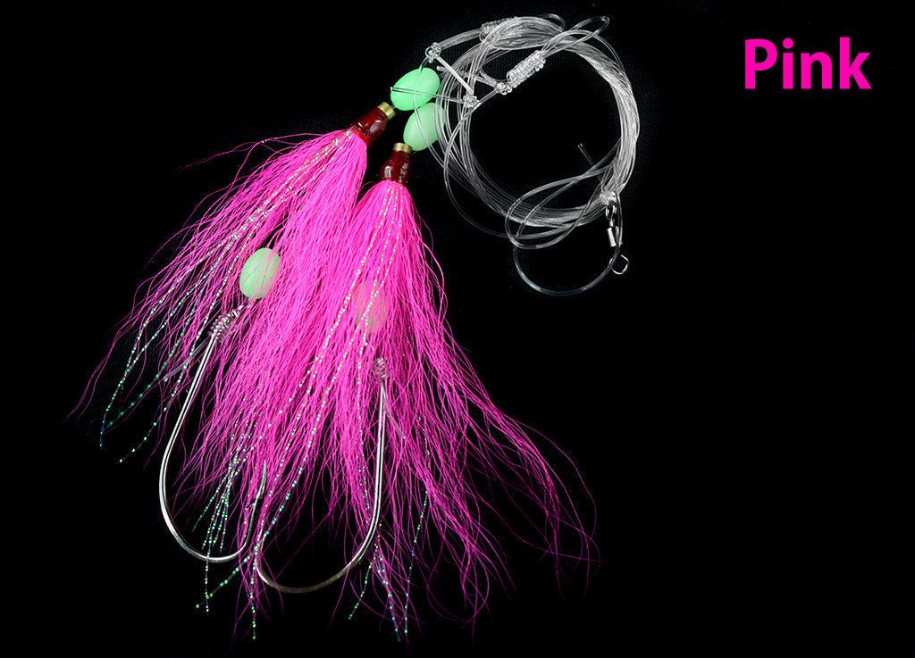 Jigging World Hi Lo Bucktail Rigs - Saltwater Fishing Lures for Striped Bass, Fluke & Bluefish - Perfect for Offshore & Inshore Fishing Trips