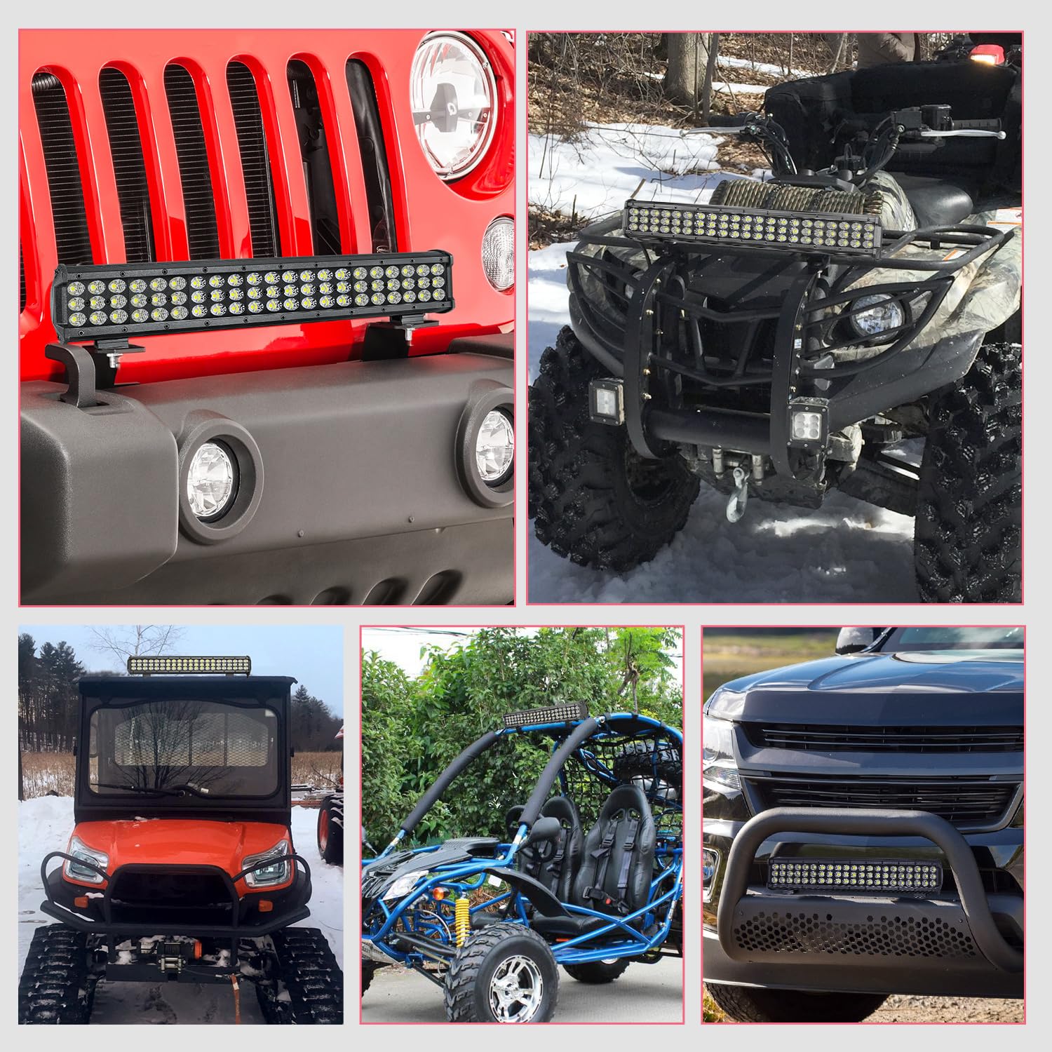 18 Inch 189W LED Light Bar for Trucks, ATV, UTV & SUV - Auto Power Plus Triple Row Off-Road Driving Lights with Wiring Harness (Flood/Spot Combo) - Perfect for Marine, Work & Nighttime Adventures