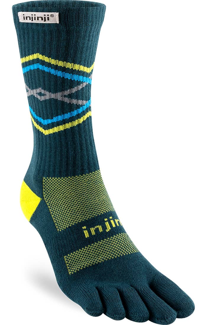 Injinji Trail Midweight Crew Socks - Moisture Wicking, Blister Prevention for Hiking, Running & Outdoor Activities