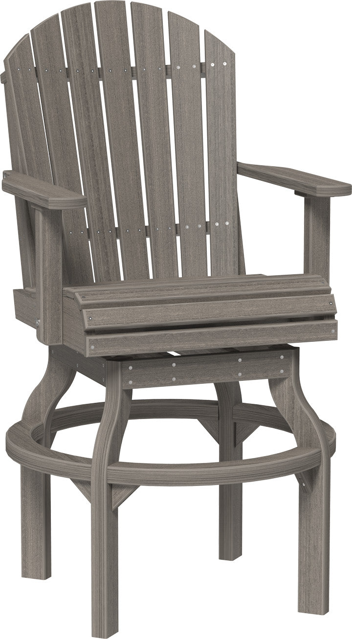 Premium Adirondack Swivel Bar Stool - Outdoor Patio & Deck Dining Chair - Heavy Duty Weather-Resistant Rotating Bar Height Stool for Backyard, Poolside & Garden Relaxation