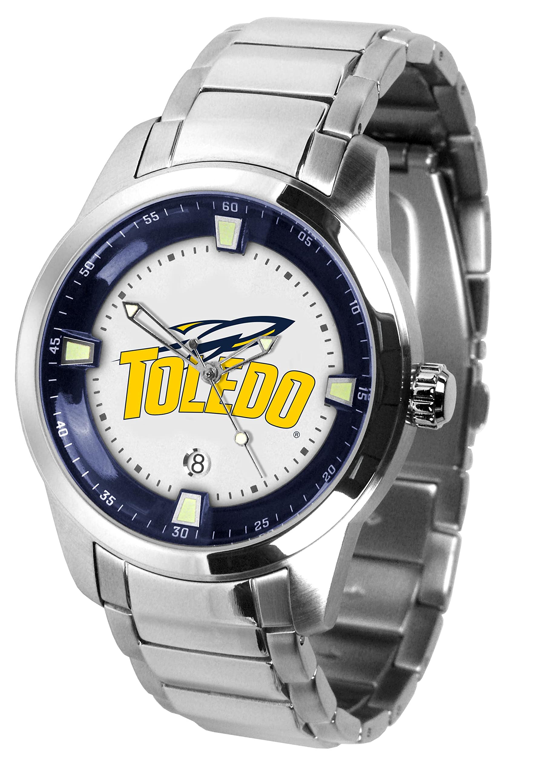 Sun Time Men's Collegiate Titan Stainless Steel Watch - Waterproof Chronograph Analog Wristwatch for Business, Casual & Outdoor Activities