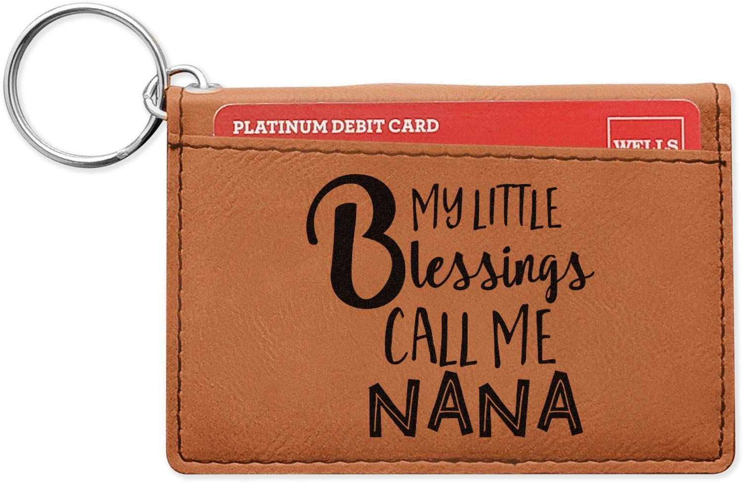 Personalized Grandparent Keychain ID Holder - Double Sided for Gifts & Keepsakes