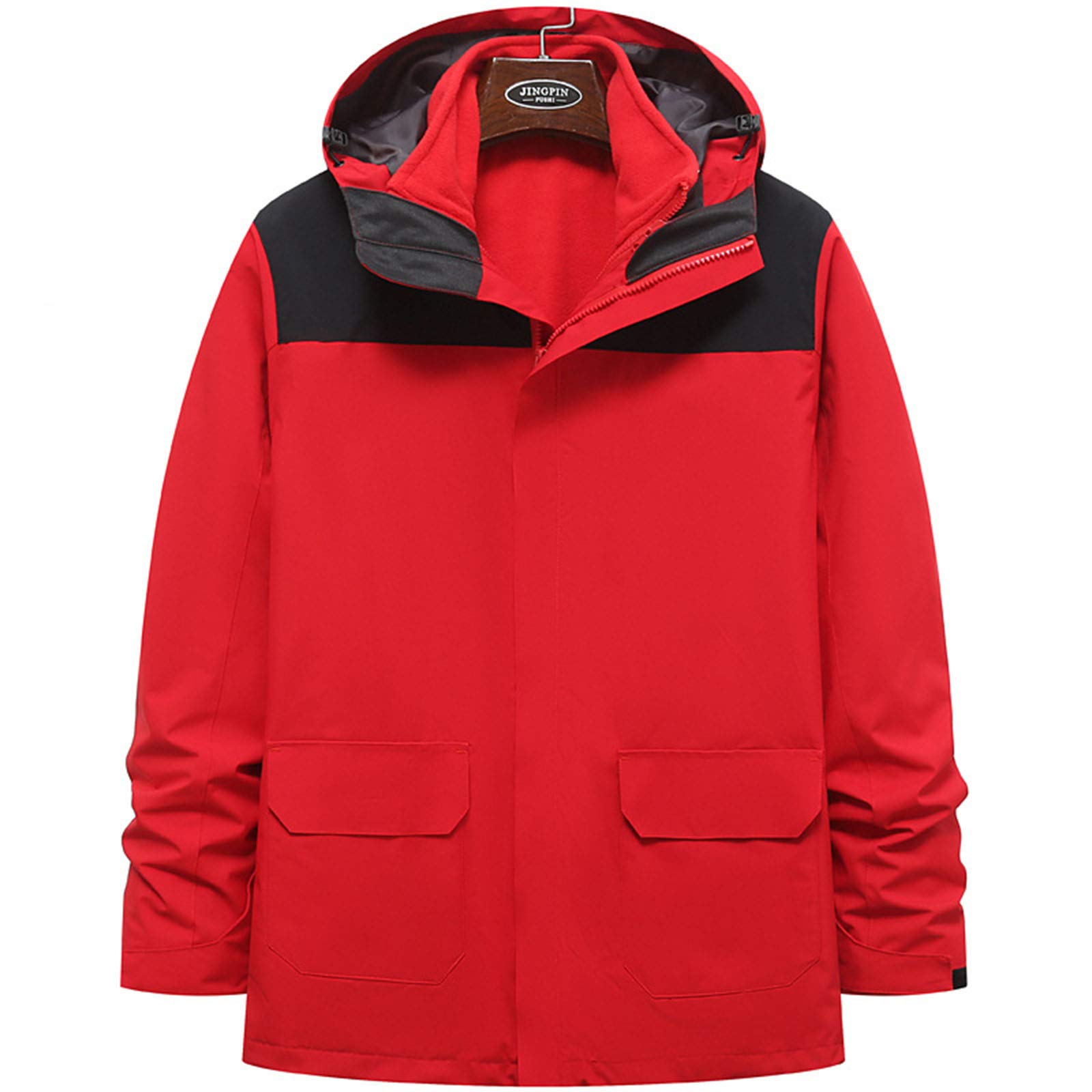 RSTJ-Sjcw Men's 3-in-1 Waterproof Ski Jacket Winter Parka with Removable Liner - Warm Snowboarding Coat for Skiing, Hiking & Outdoor Winter Activities