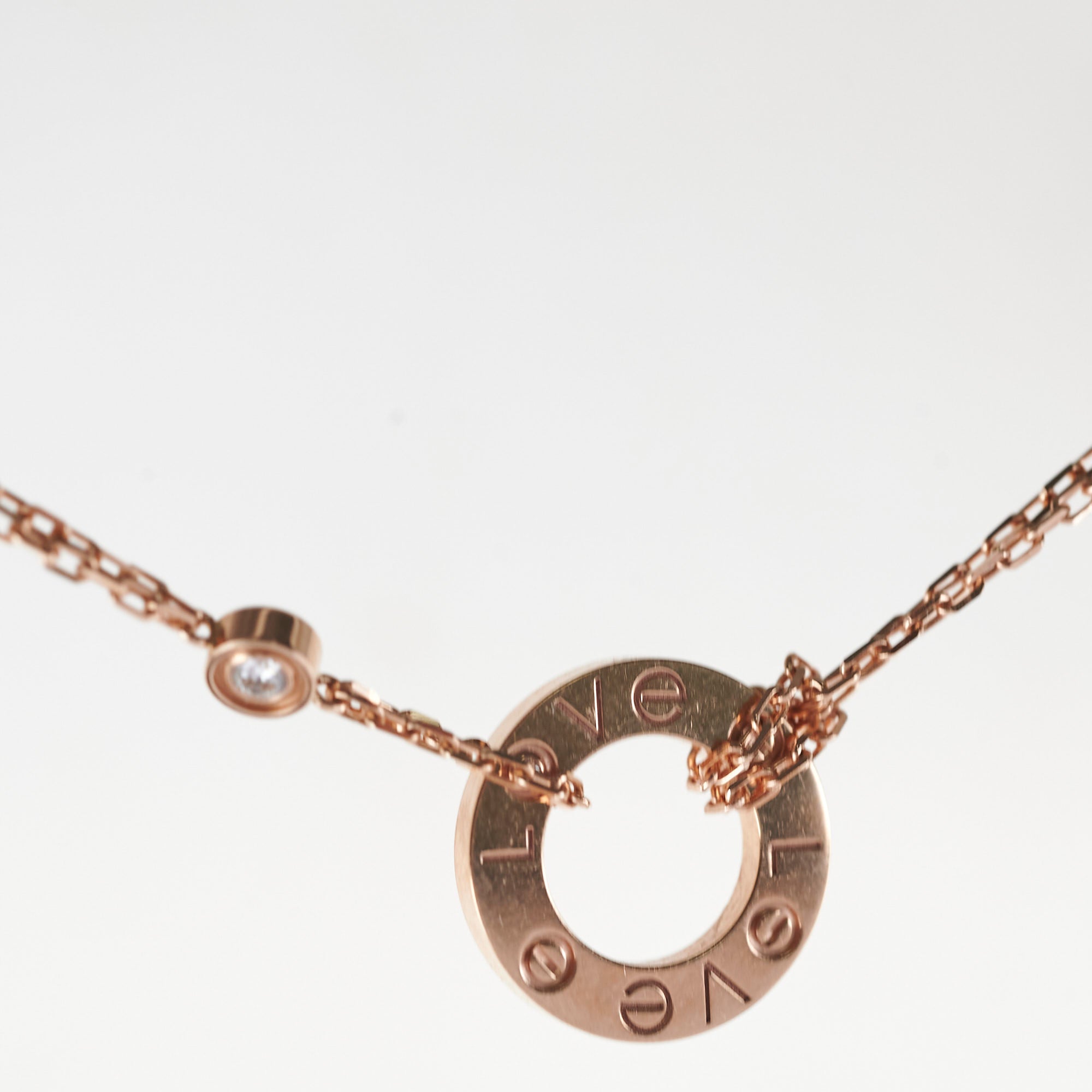 Cartier Love Necklace with 2 Diamonds in 18K Rose Gold - Elegant Jewelry Gift for Women, Anniversary & Valentine's Day