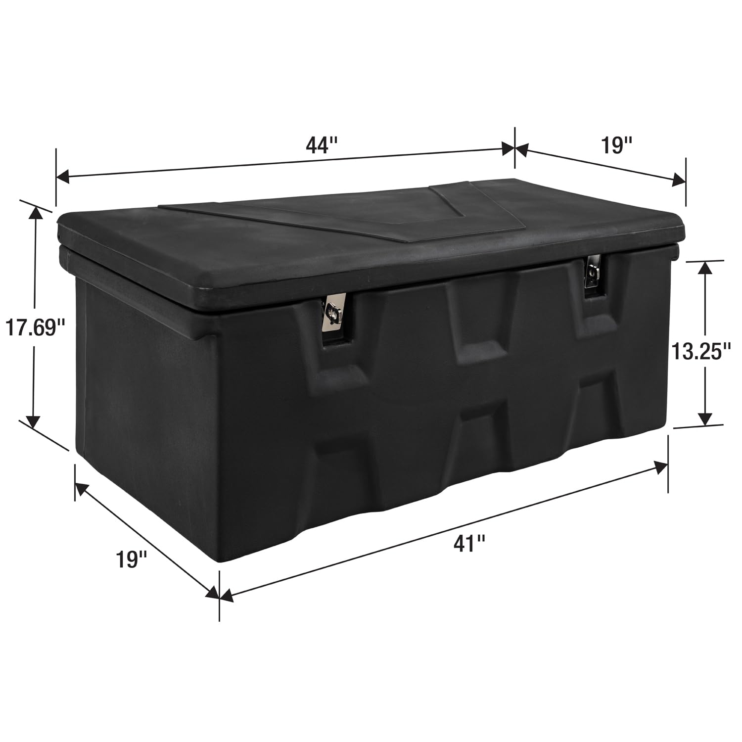 Buyers Products 1712240 Black Poly All-Purpose Storage Chest with Hasp & Stainless Steel Hinge | 6.3 cu ft Capacity | Made in USA | Lightweight & Dent-Resistant | Perfect for Outdoor, Garage, and Garden Storage