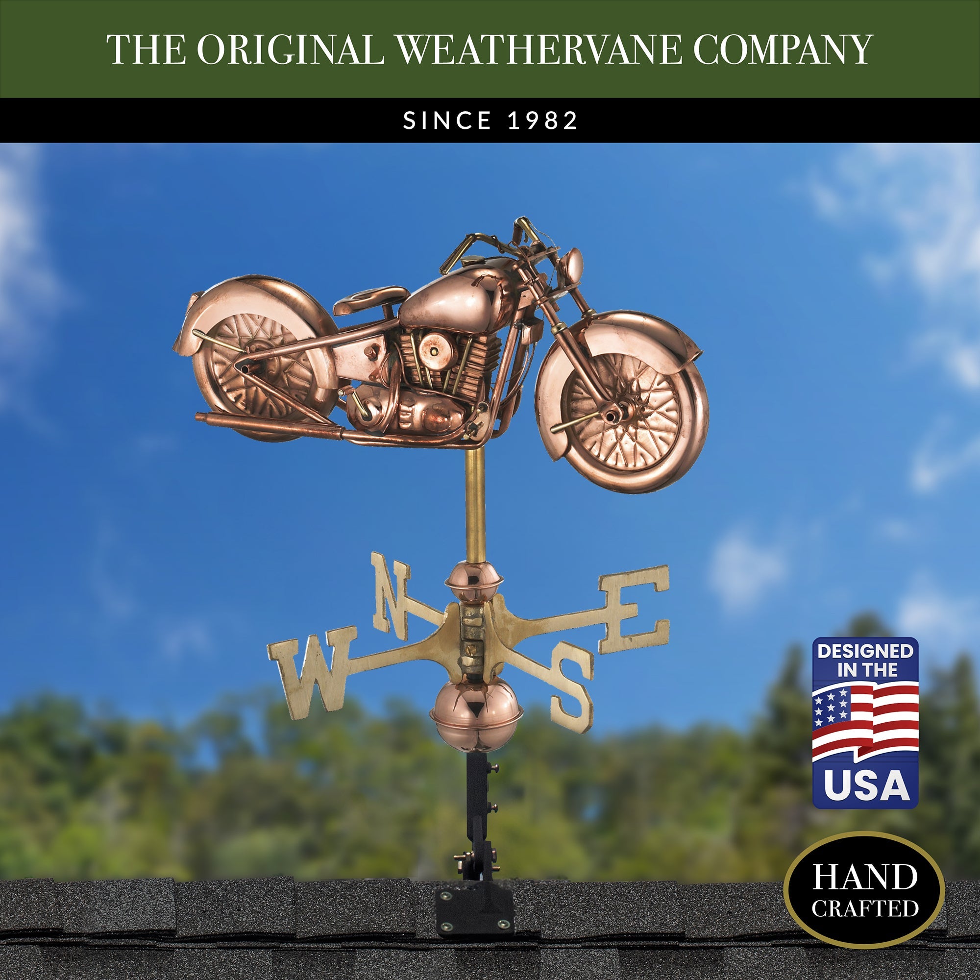 Vintage Motorcycle Weathervane for Cottage & Garden Decor - Perfect for Outdoor Patio, Farmhouse, or Rustic Home Decoration