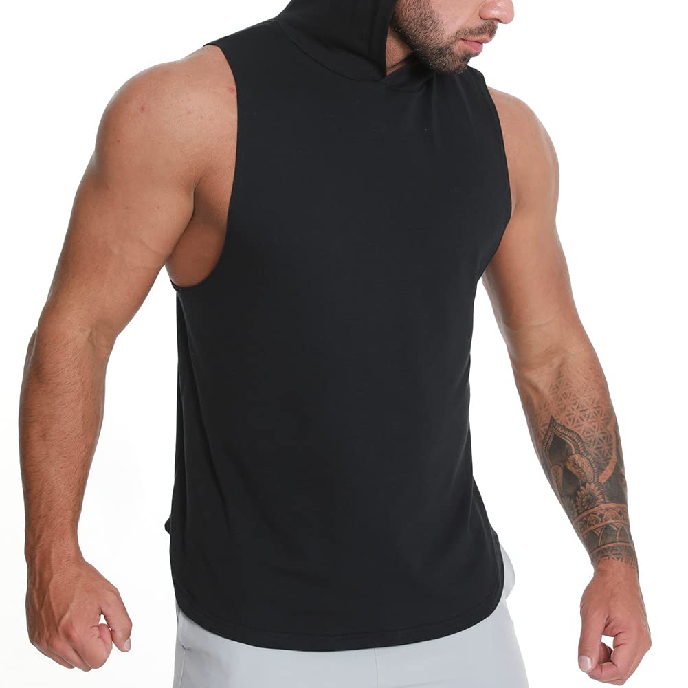 Men's Sleeveless Hoodie Gym Shirt - Breathable Muscle Tank Top for Bodybuilding & Workout - Perfect for Fitness Training, Weightlifting & Outdoor Activities