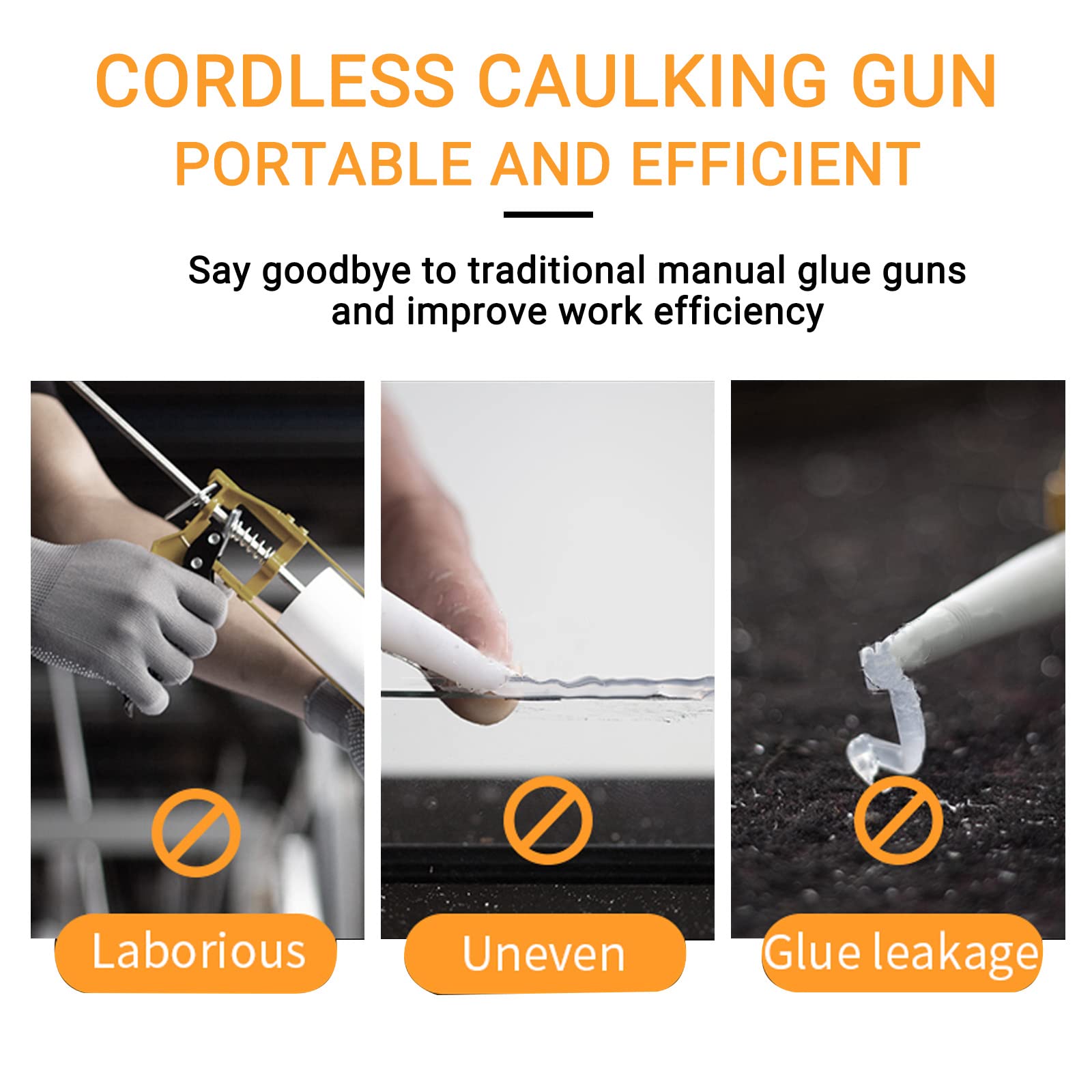 21V Cordless Electric Caulking Gun Kit with 2.0Ah Battery & Charger | Handheld Caulk Applicator for Doors, Windows, Tile Joints & Home Repairs | Perfect for DIY Projects, Construction & Waterproofing Work
