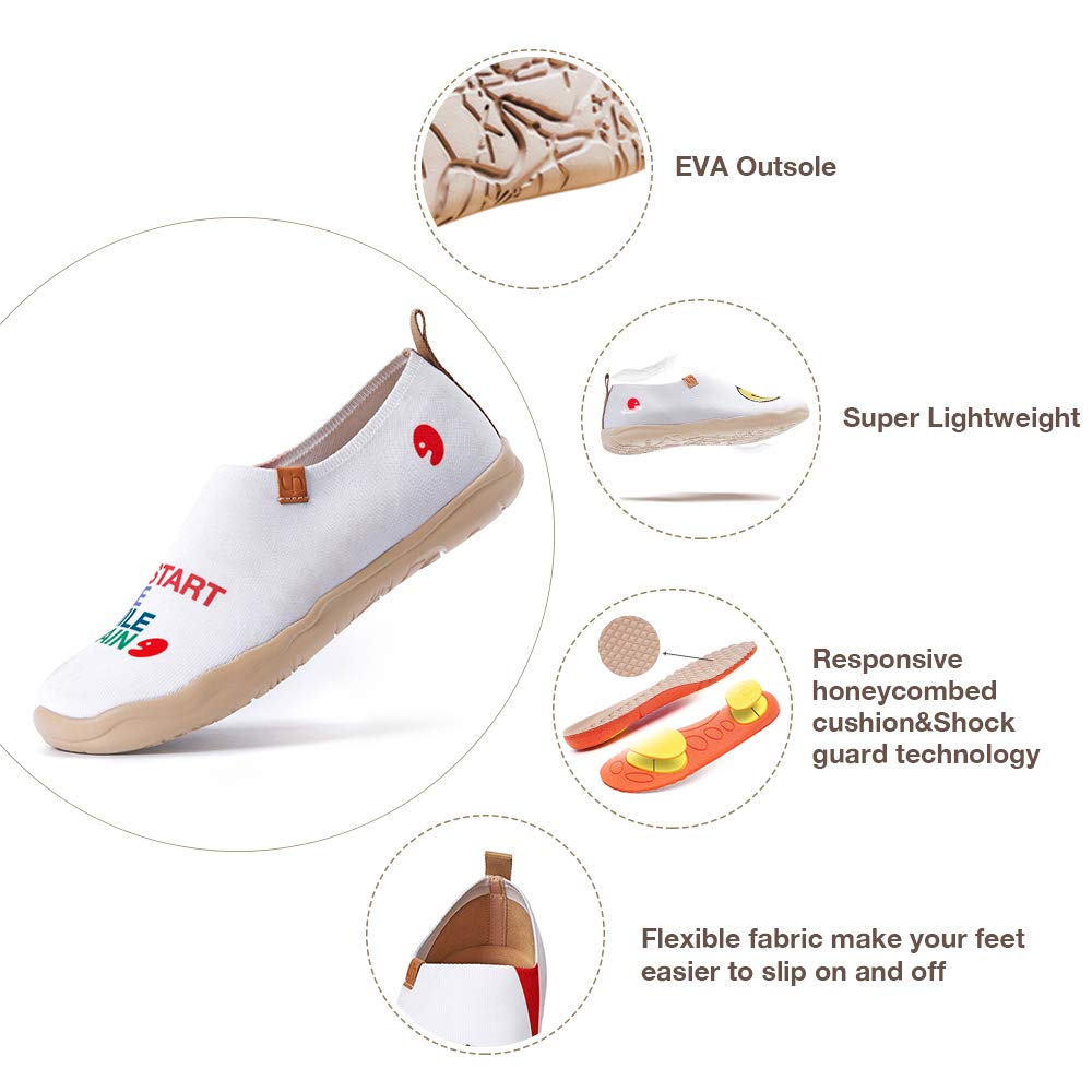 UIN Smiley Slip-On Fashion Sneakers - Cute Casual Comfortable Soft Canvas Shoes with Artistic Painting | Perfect for Everyday Wear, Walking, Travel & Street Style Outfits