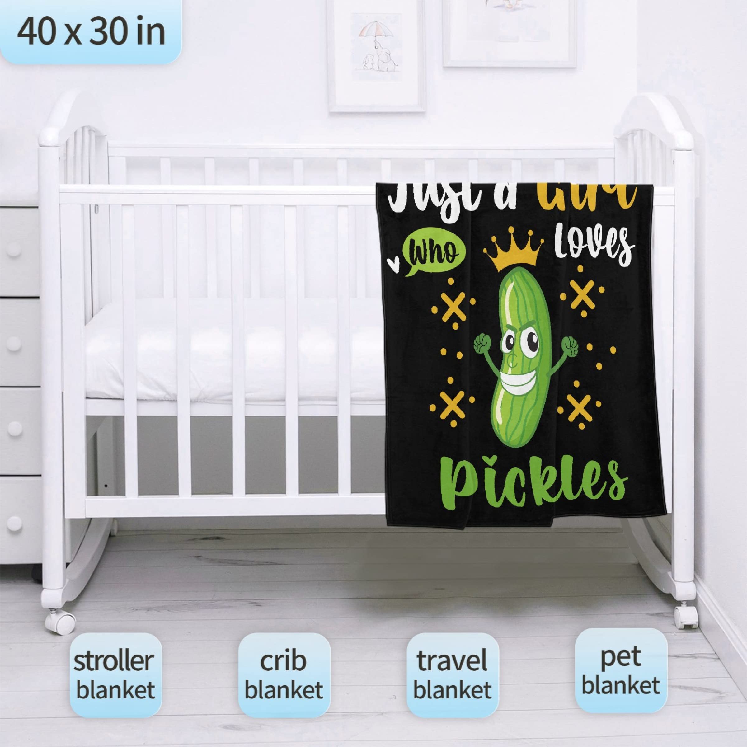 Just A Girl Who Loves Pickles - Soft Flannel Blanket & Throw | Cozy Lightweight Quilt Gift | Extra Large 120