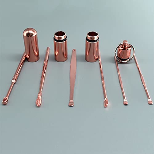 Rose Gold Ear Wax Removal Tool with Keychain - Portable Ear Spoon Pick for Safe & Gentle Cleaning - Perfect for Travel, Home, and On-the-Go Hygiene