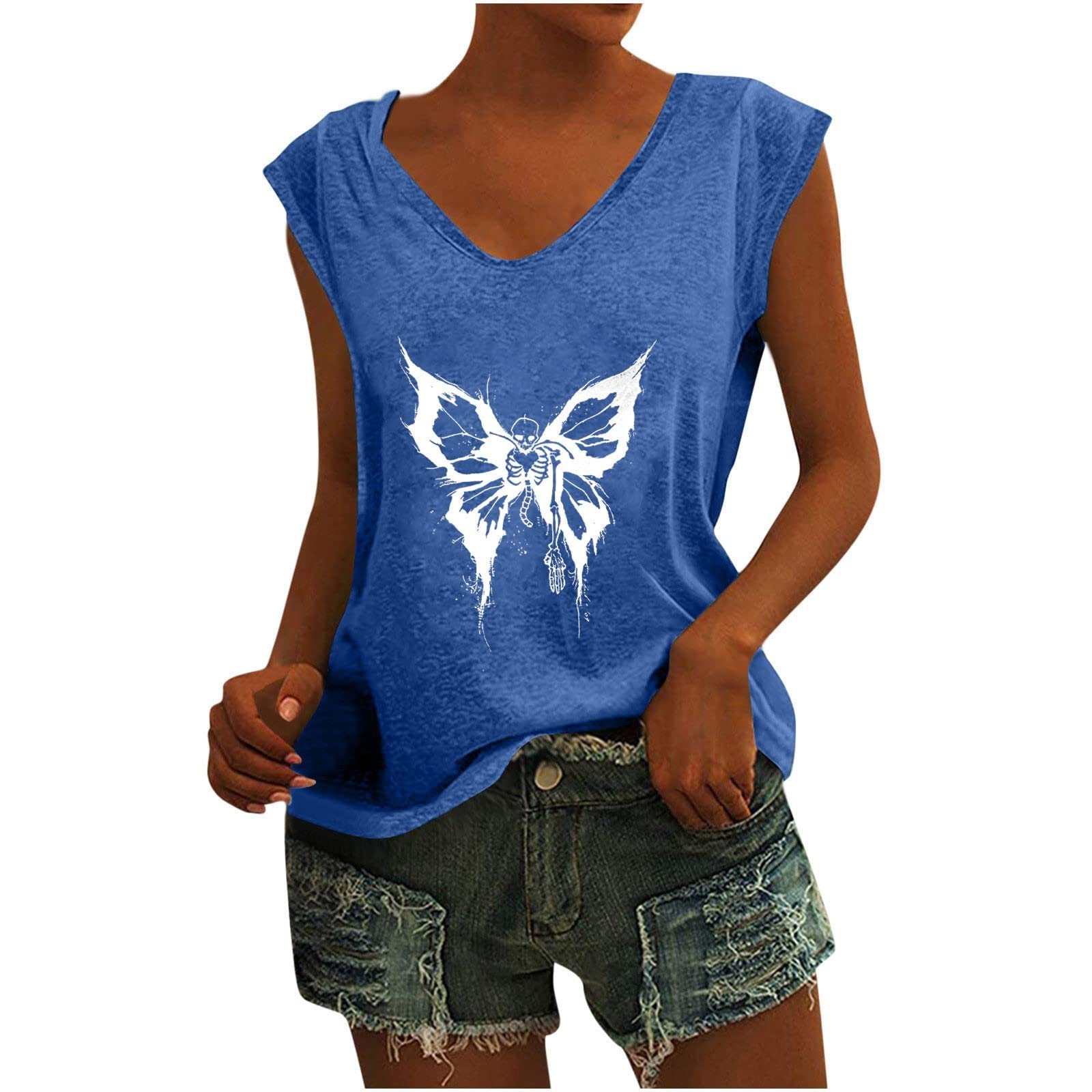 Women's Sleeveless Basic Loose T-Shirts - Solid Color Casual Tee for Women - Perfect for Summer Outfits, Beach Wear & Everyday Comfort
