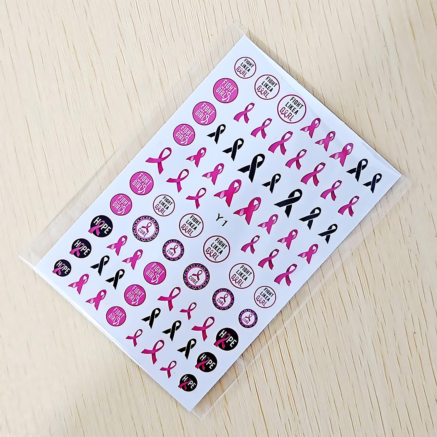 6 Sheets Breast Cancer Awareness Nail Art Stickers - Pink Ribbon Heart Designs 3D Self-Adhesive Nail Decals for Women & Girls DIY Manicure (Perfect for Breast Cancer Awareness Events, Fundraisers & Supportive Nail Art)