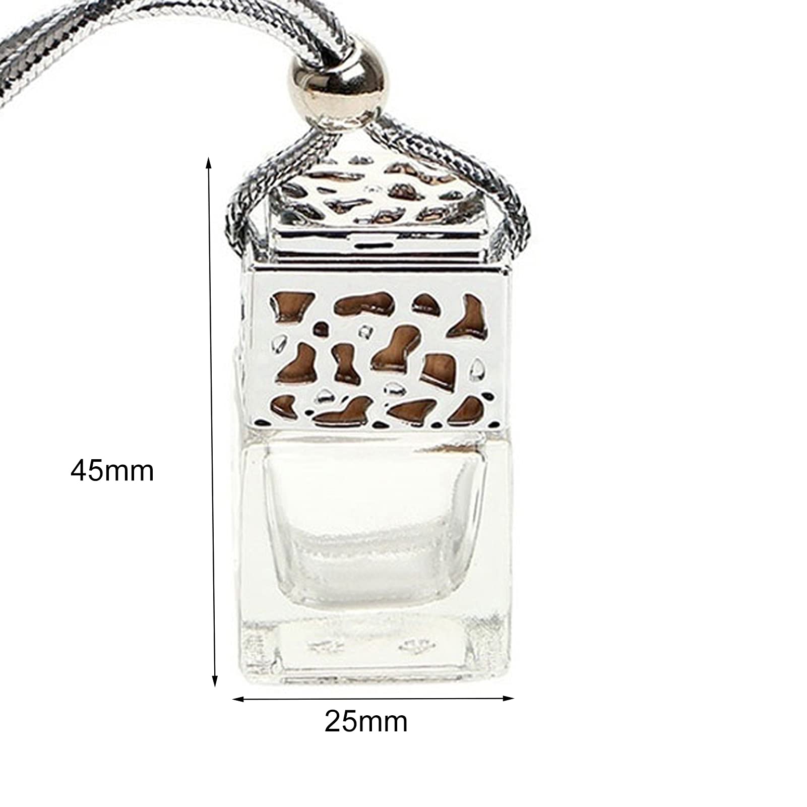 Refillable Glass Car Air Freshener Bottle - Essential Oil Diffuser & Perfume Spray for Vehicles - Black Hanging Air Purifier for Home, Office & Car Interior