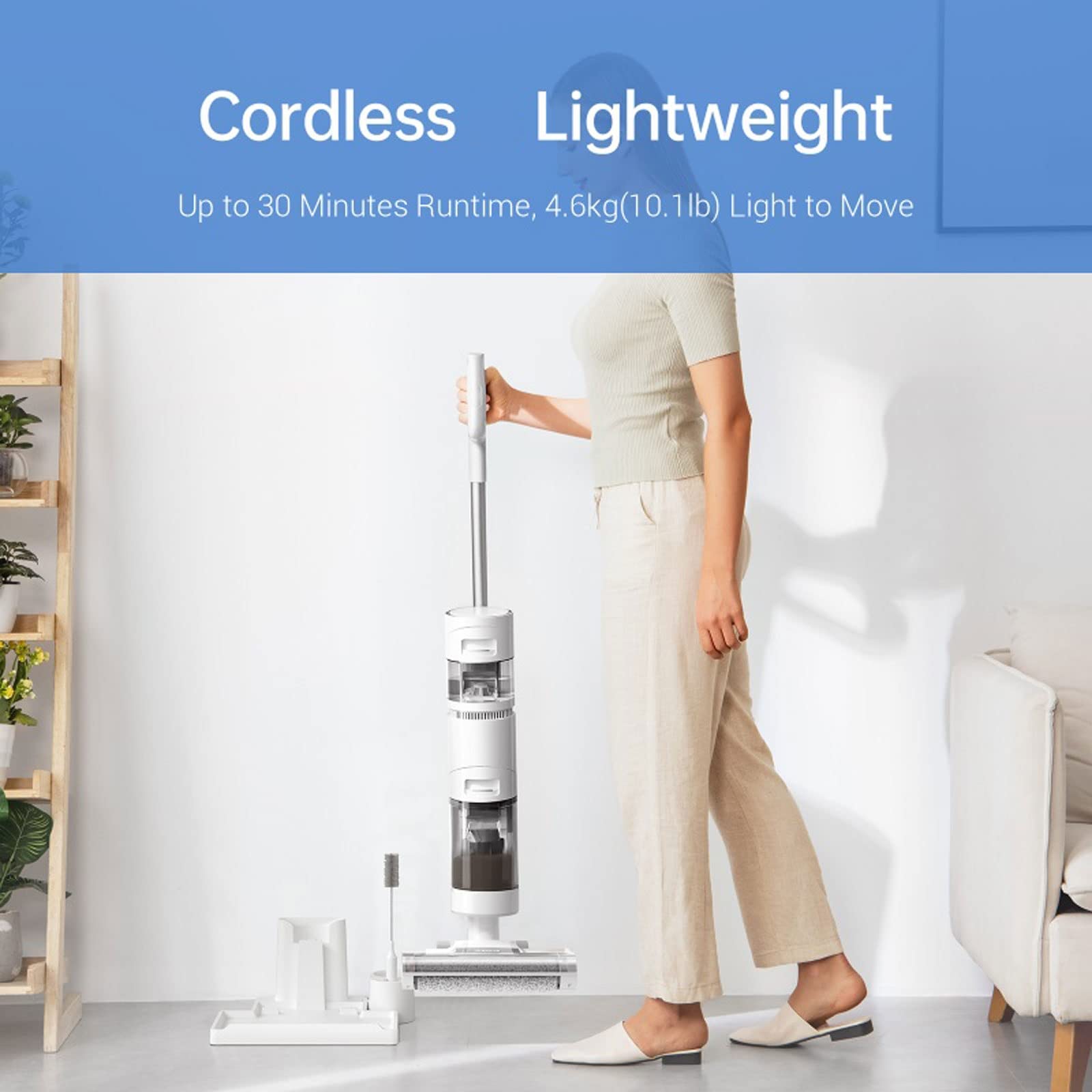 Smart Cordless Wet Dry Vacuum Cleaner - 900ml Handheld for Home Cleaning