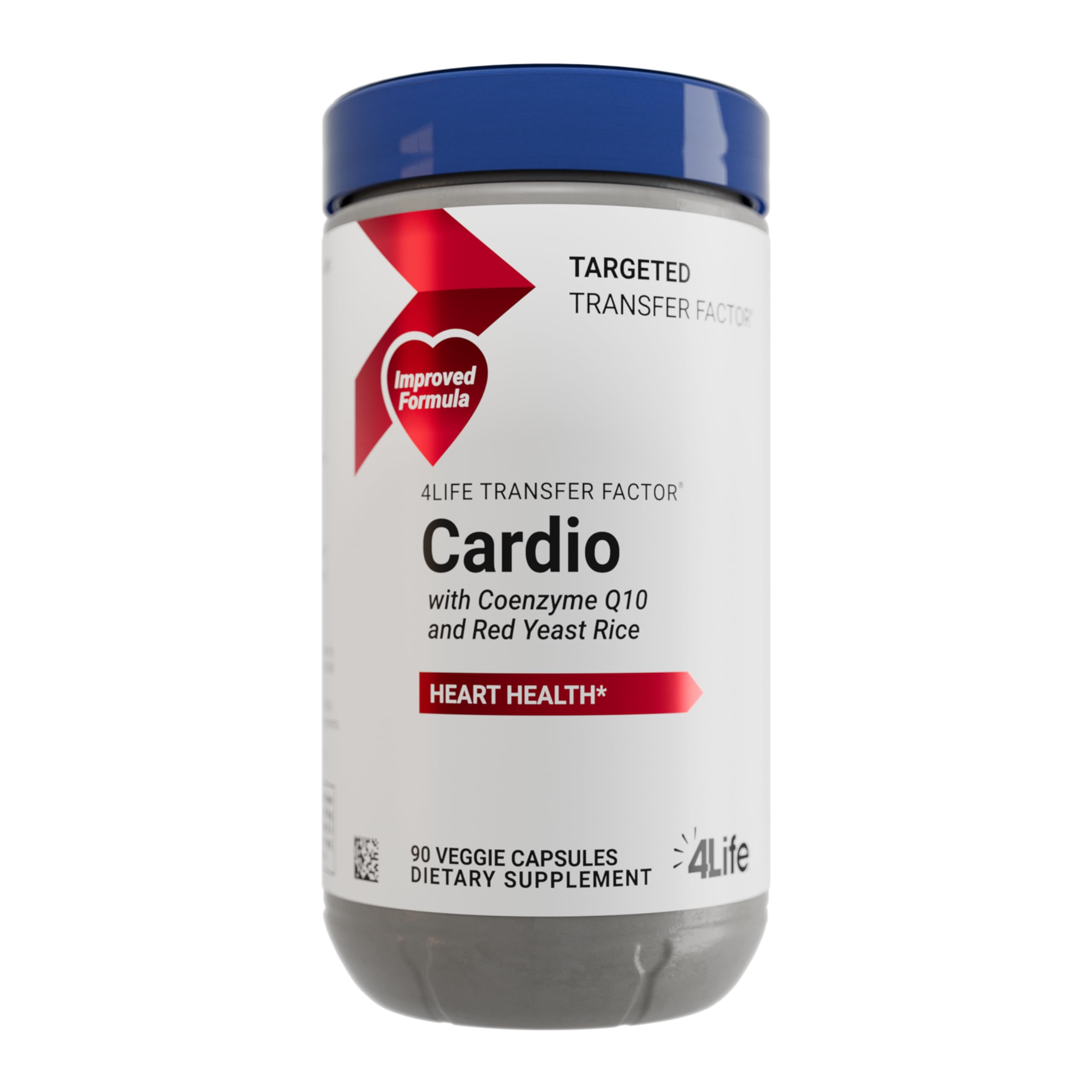 4Life Transfer Factor Cardio - Heart Health Supplement with Ginkgo Biloba, Garlic, Red Yeast Rice & Resveratrol - 90 Capsules for Cardiovascular Support & Blood Circulation - Perfect for Active Adults & Wellness Enthusiasts