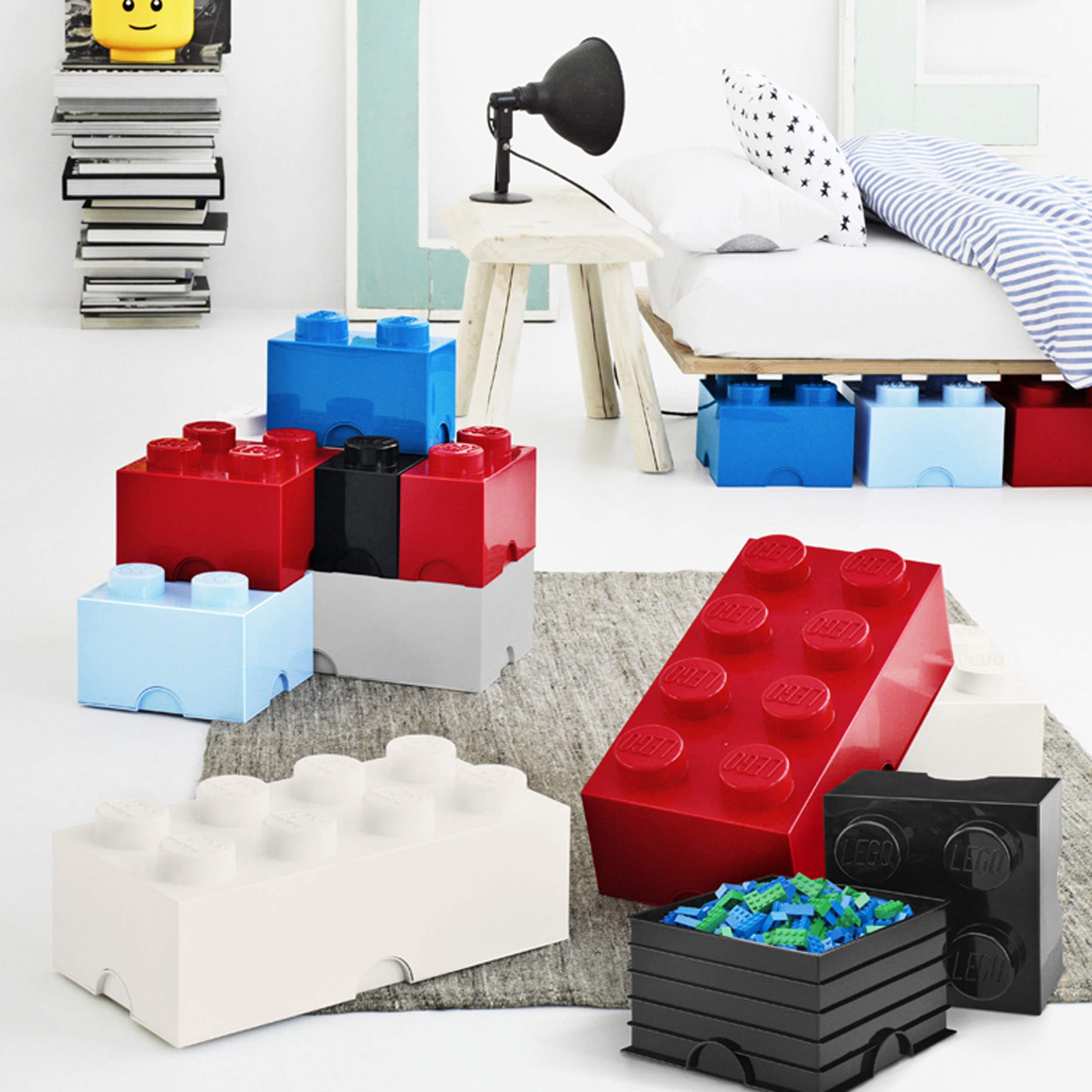 LEGO Storage Box Brick Organizer - 1 Black Container for LEGO Bricks & Building Blocks | Perfect for Kids' Room, Playroom & Toy Organization