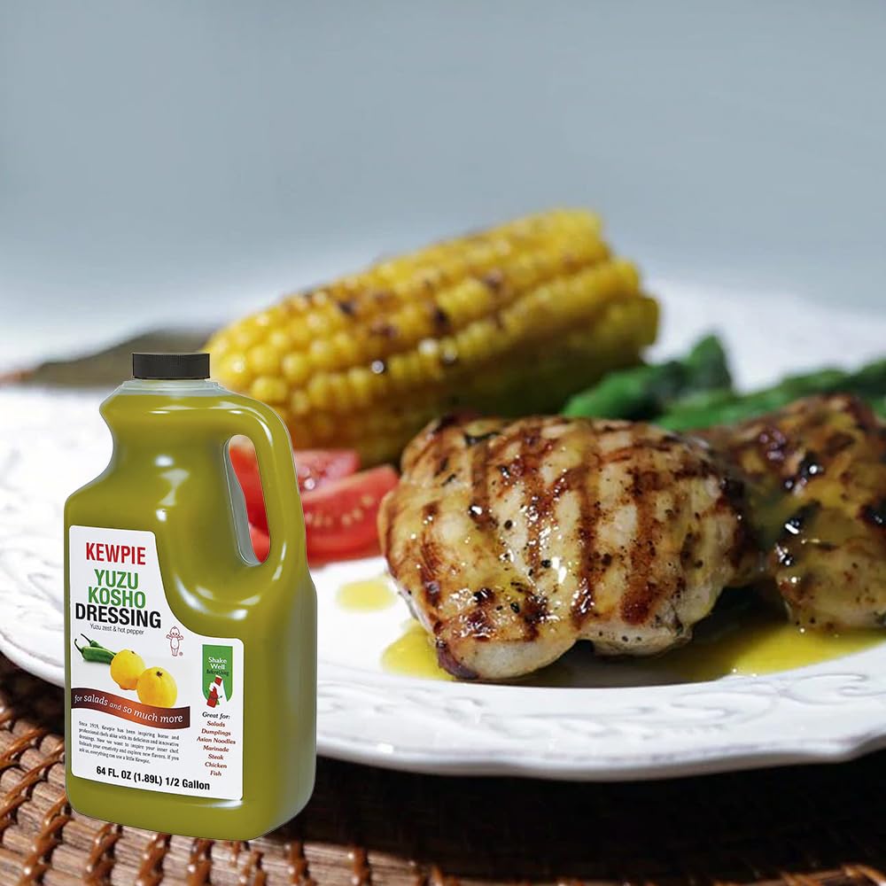 Kewpie Yuzu Kosho Dressing - Authentic Japanese Citrus & Jalapeno Sauce | Professional Chef-Grade Marinade & Dipping Sauce | 64oz x 6 Bottles Bulk Pack for Restaurants, Sushi Bars & Home Cooking