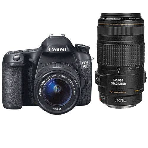 Canon EOS 70D/80D DSLR Camera Bundle with 18-55mm & 70-300mm Lenses - Professional Photography Kit for Travel, Sports & Wildlife Shooting