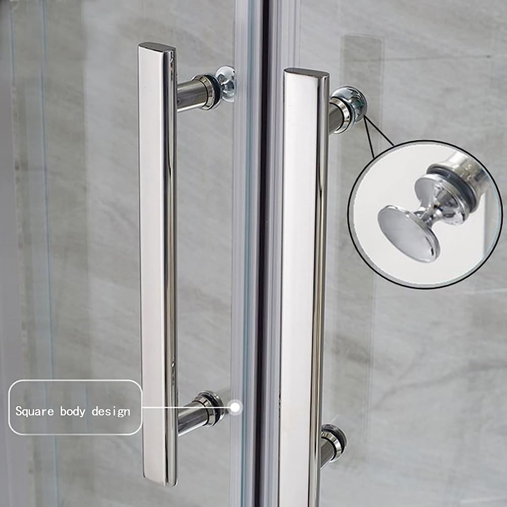 Premium Stainless Steel Shower Door Knob & Towel Bar Set - Modern Bathroom Hardware Replacement for Glass Shower Enclosures | Durable & Rust-Resistant | Perfect for Home, Hotel & Spa Bathroom Upgrades