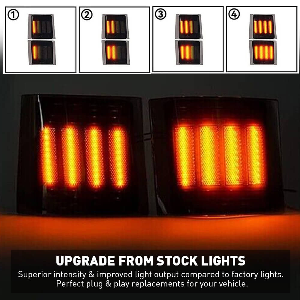 94-99 Chevy C/K 1500 2500 3500 LED Amber Corner Marker Lights - 4PC Dynamic Side Lights for 95-99 Tahoe & 1994 Blazer - Durable Waterproof Design for Off-Road, Night Driving & Enhanced Visibility