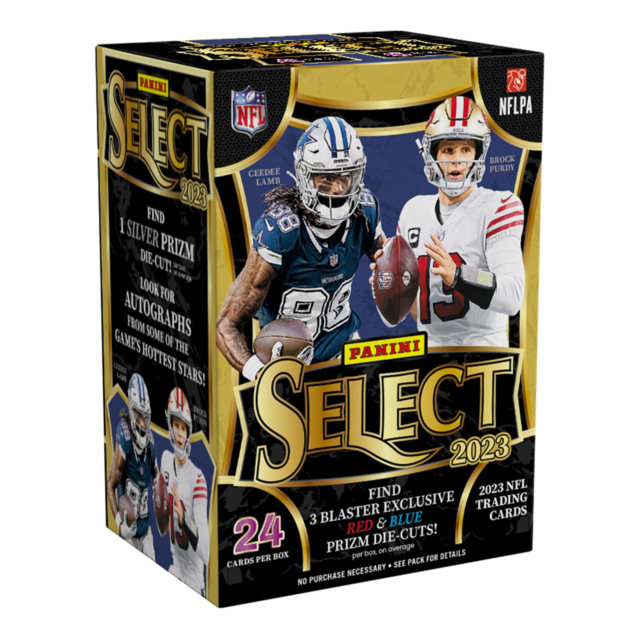 2023 Panini Select Football Blaster Box - 24 Trading Cards per Box with Red & Blue Prizms | NFL Collectibles for Fans, Gift for Sports Enthusiasts, Perfect for Game Day & Memorabilia Collection