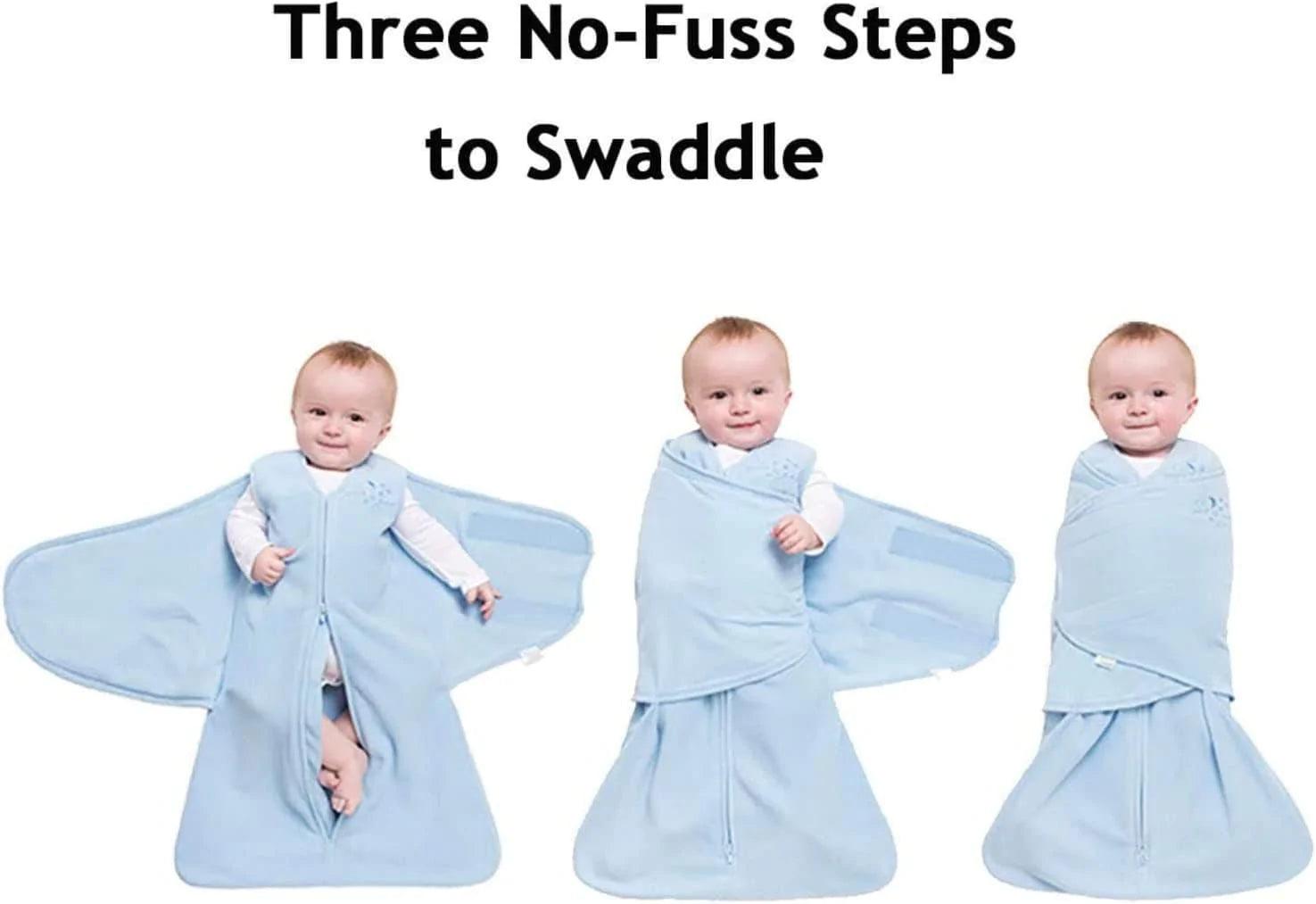 Halo 100% Cotton Sleepsack Swaddle (TOG 1.5) - Soft Blue Baby Swaddle Blanket for Newborns & Infants | Breathable & Comfortable for Safe Sleep, Nursery, and Travel