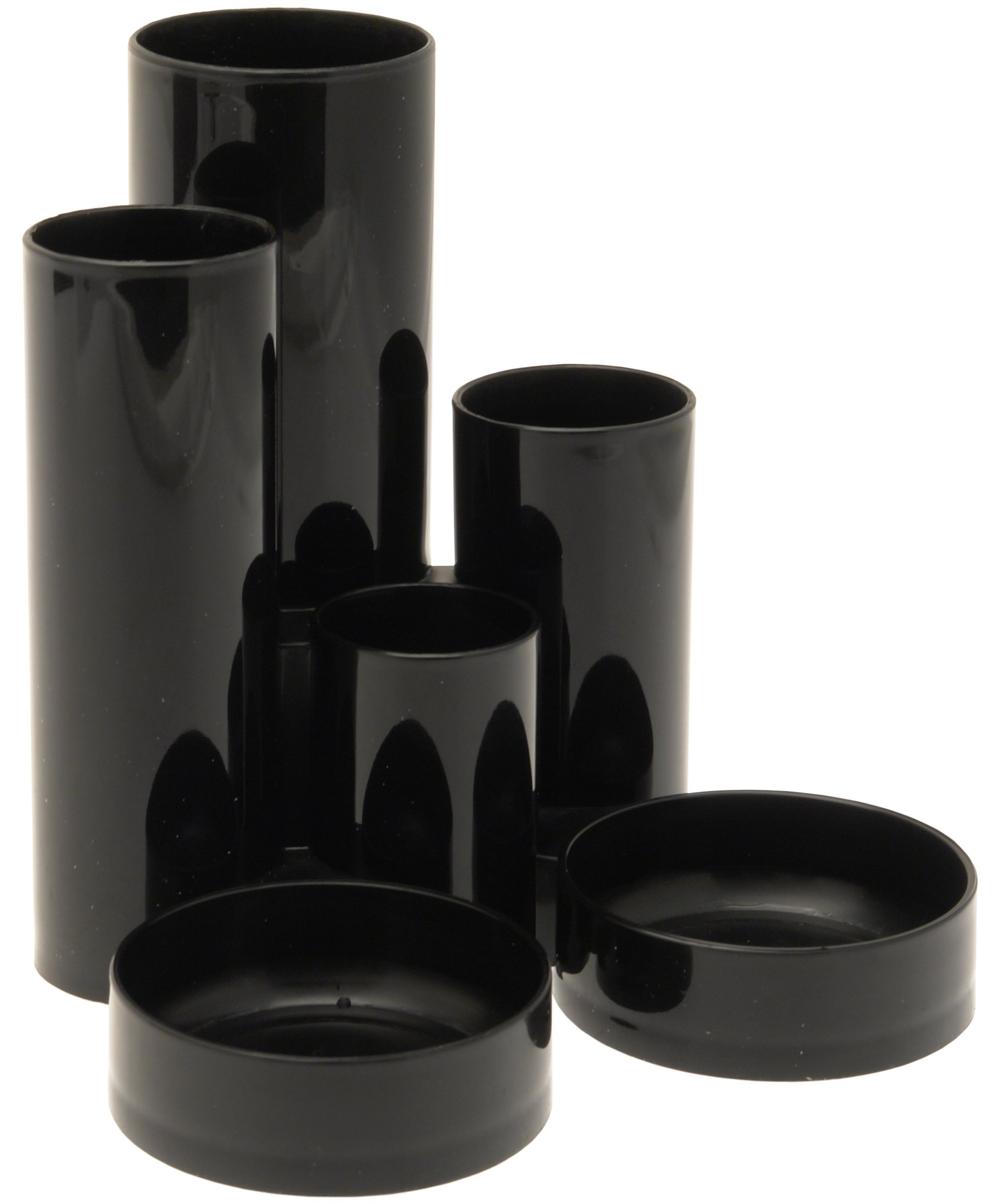5 Star Office Desk Organizer with 6 Compartment Tubes - Black | Perfect for Pens, Pencils, Markers & Stationery Storage | Ideal for Home Office, School & Workspace Organization