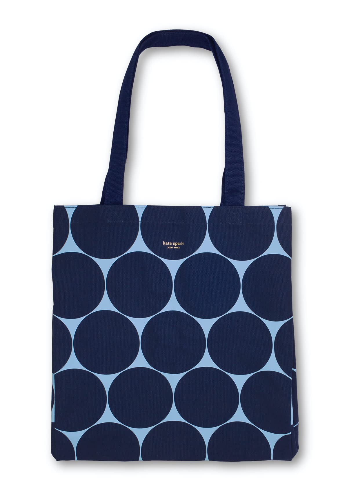 Kate Spade New York Blue Canvas Tote Bag for Women - Stylish Teacher Tote, Beach Bag & Book Bag with Pockets | Perfect for Work, School & Summer Outings
