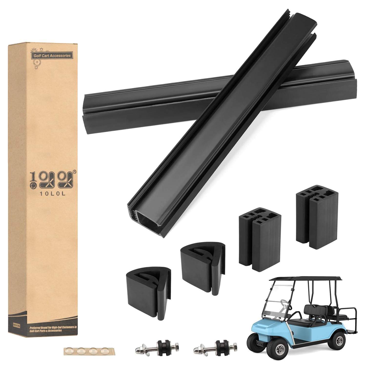 Golf Cart Windshield Mounting Clips Kit for Club Car DS & Precedent (1994-Up) - OEM 101444101, 102005801, 102163001 - Includes 12.6
