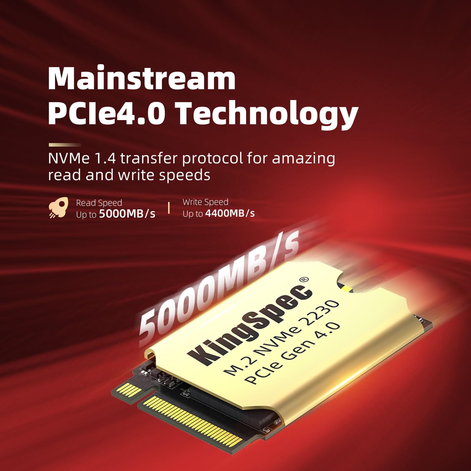 KingSpec 1TB M.2 2230 PCIe Gen4 NVMe SSD with Heatsink - Up to 5000MB/s High-Speed Internal Solid State Drive - Compatible with Steam Deck, ASUS ROG Ally, Surface Pro & Laptops - Perfect for Gaming, Video Editing & Fast Boot Times